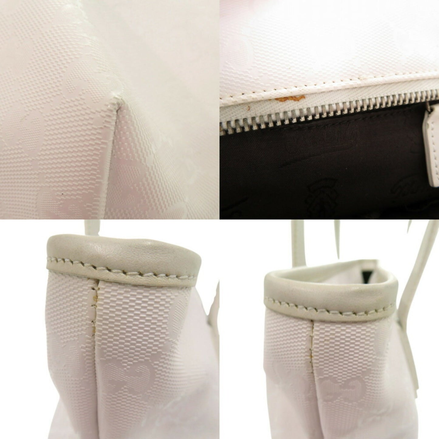 Gucci White Pvc Leather Tote Bag