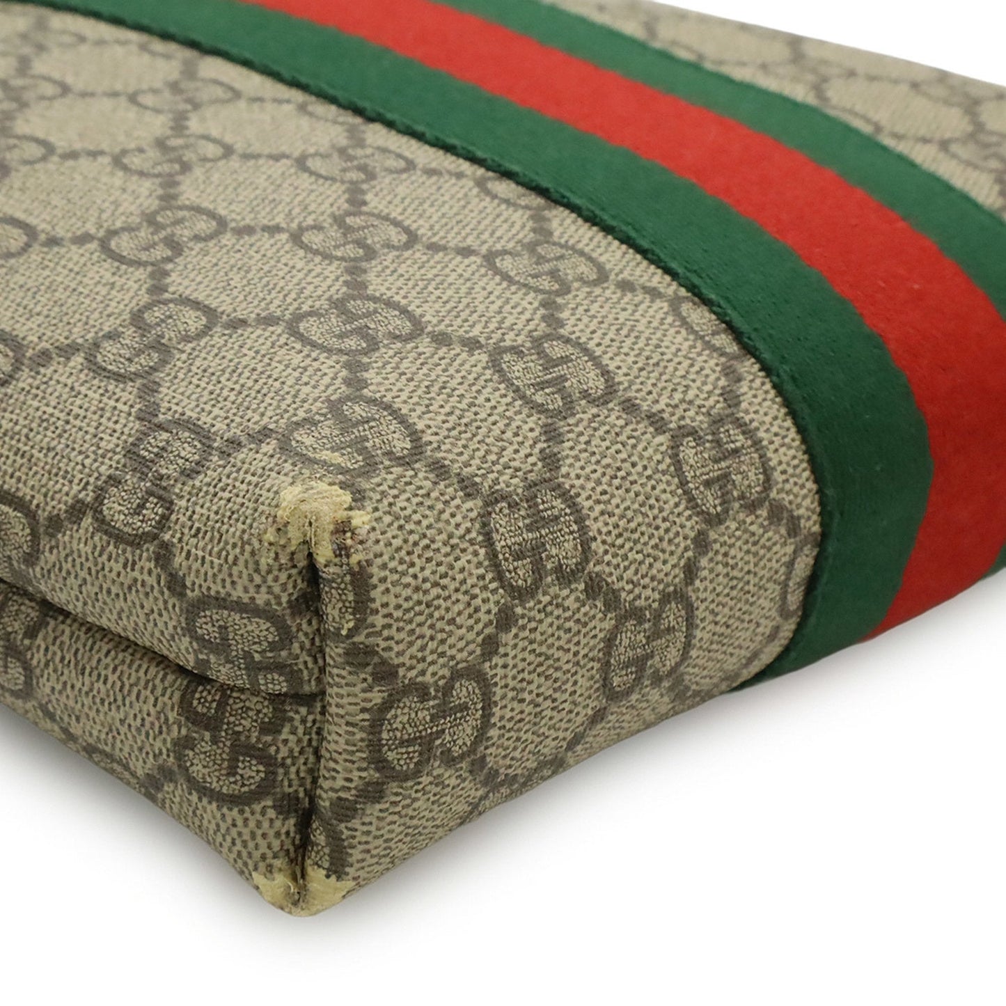 Gucci Beige Black Green Red Color Gg Supreme Leather Shoulder Bag