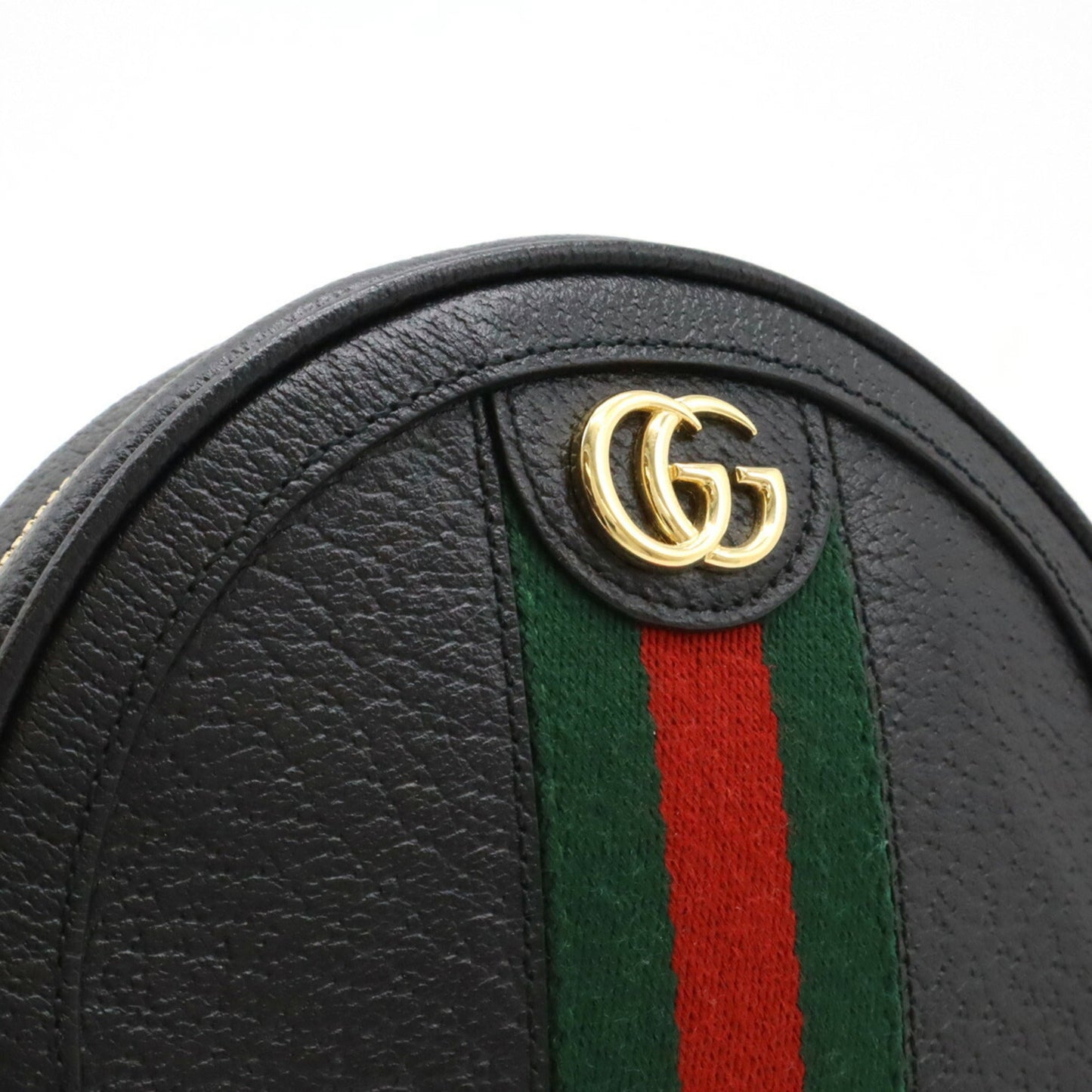 Gucci Sherry Line Black Green Red Color Leather Backpack