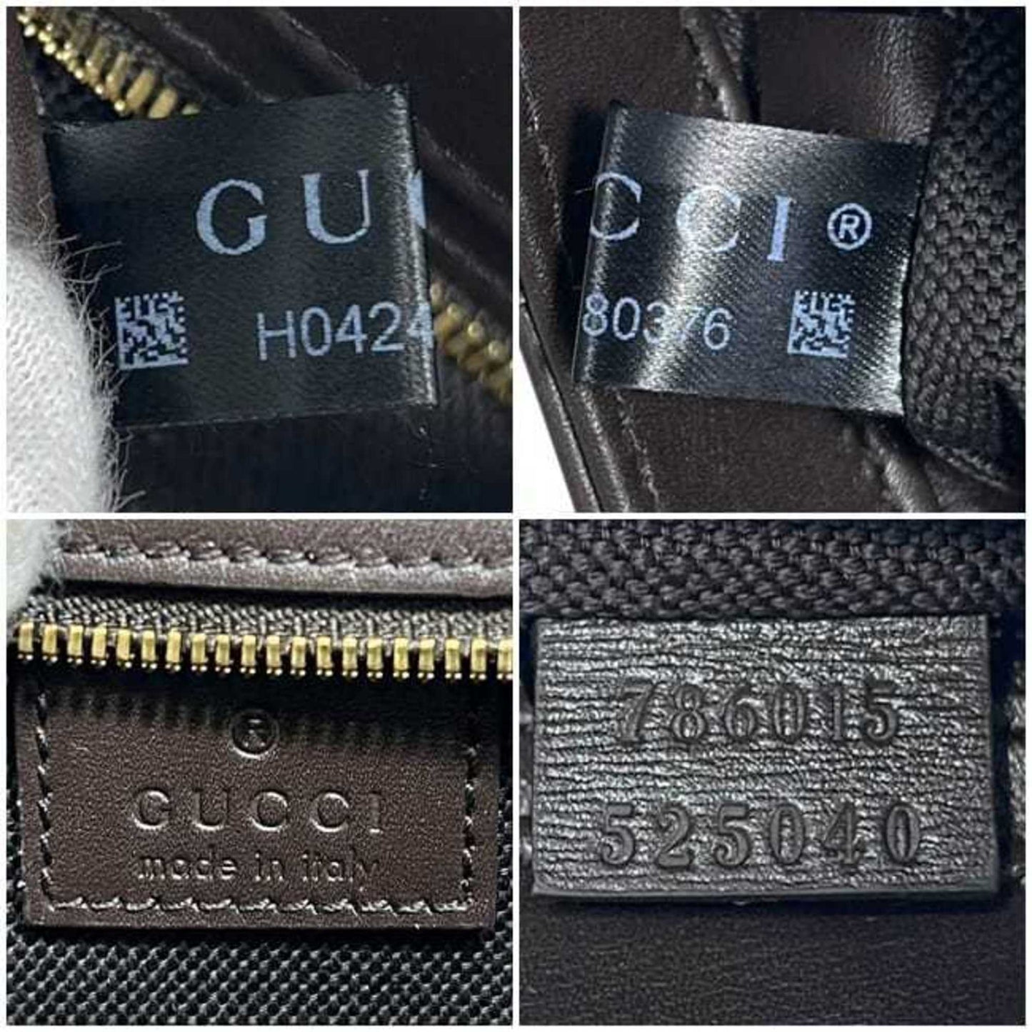 Gucci Beige Brown Canvas Leather Shoulder Bag
