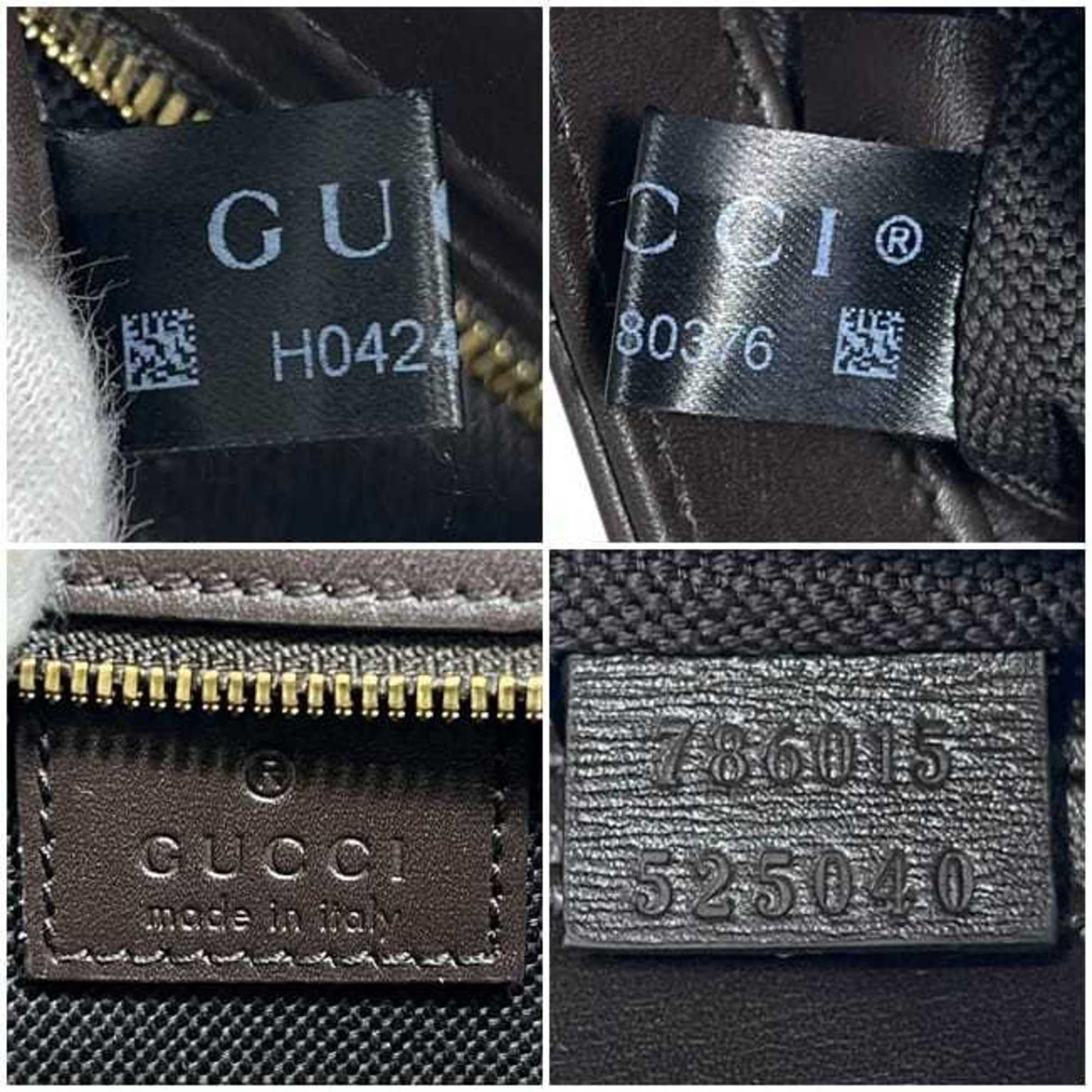 Gucci Beige Brown Canvas Leather Shoulder Bag