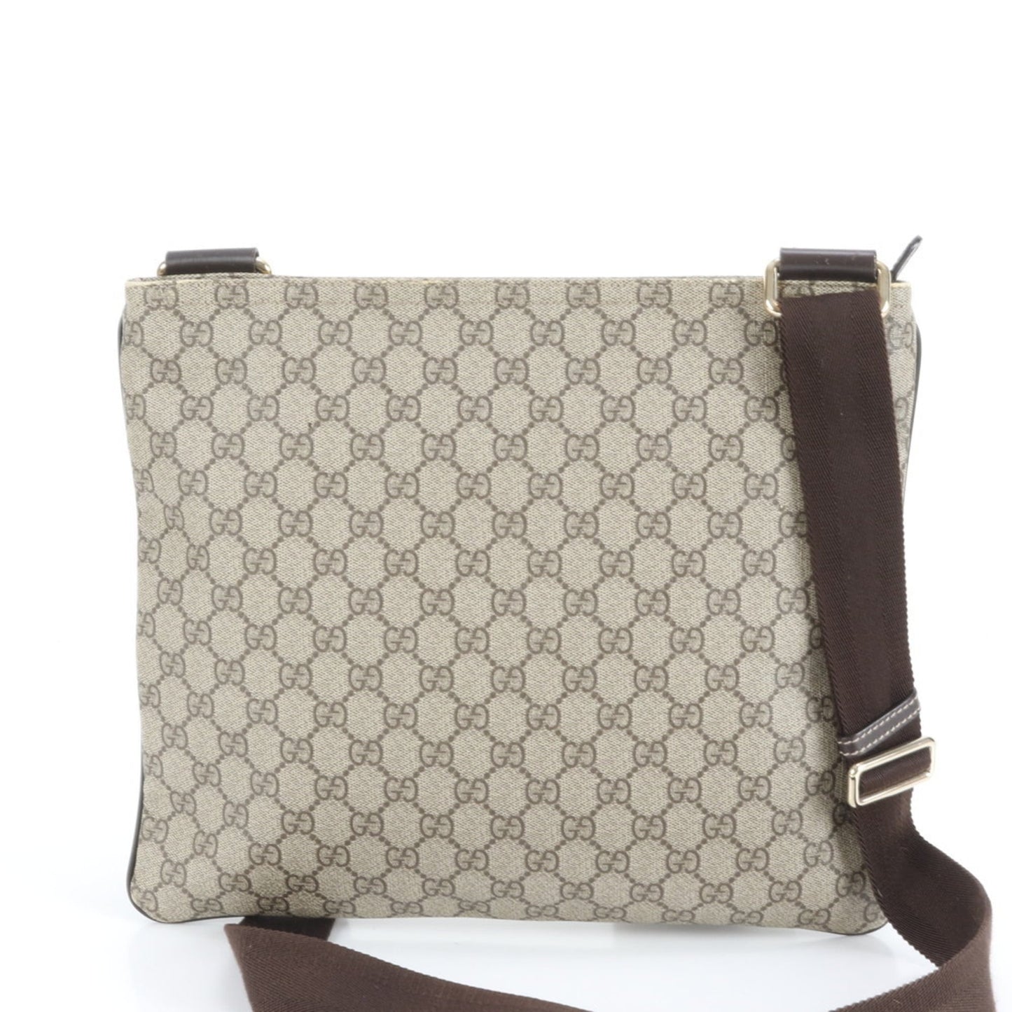 Gucci Brown Leather Coated Canvas Shoulder Bag