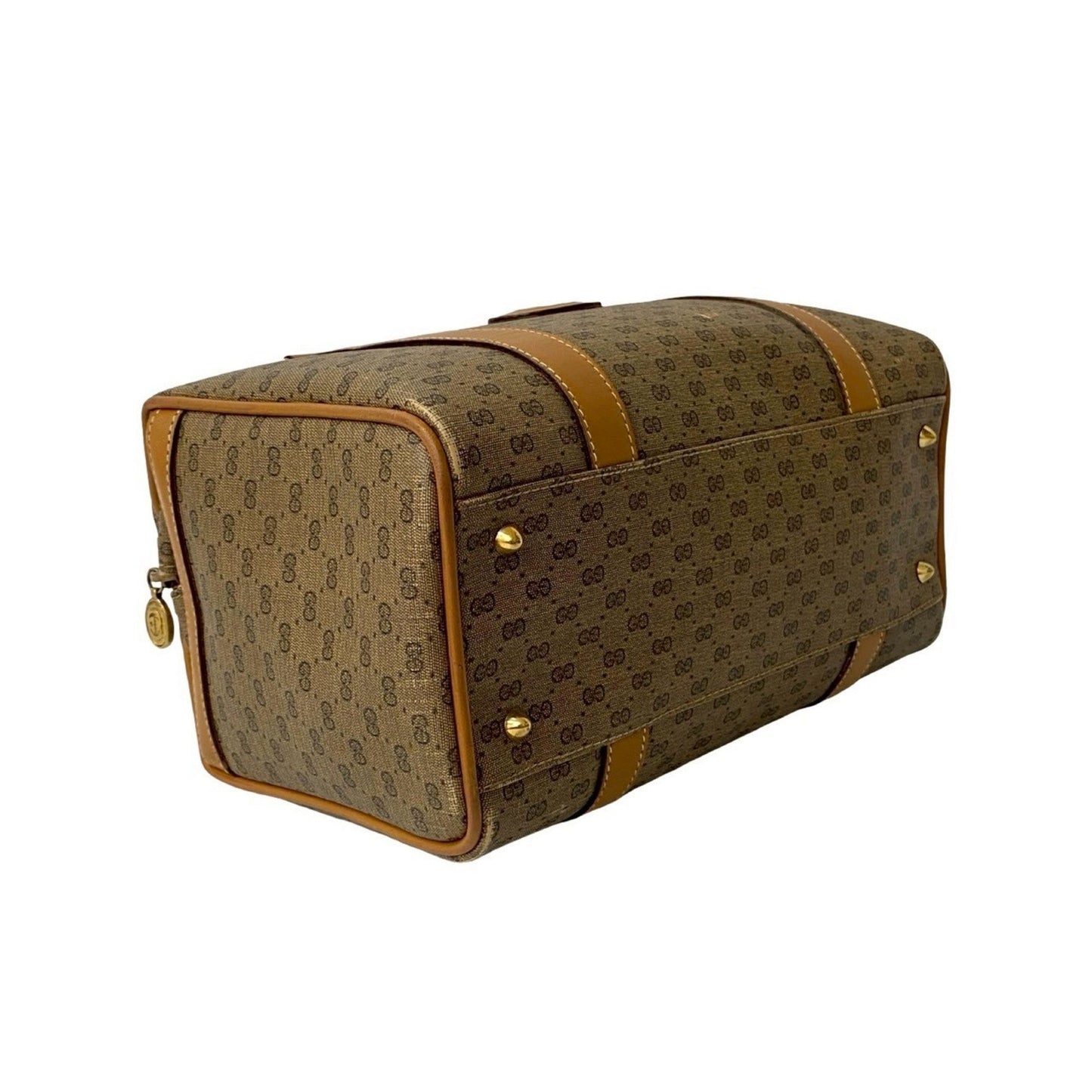 Gucci Brown Leather Pvc Boston Bag Handbag