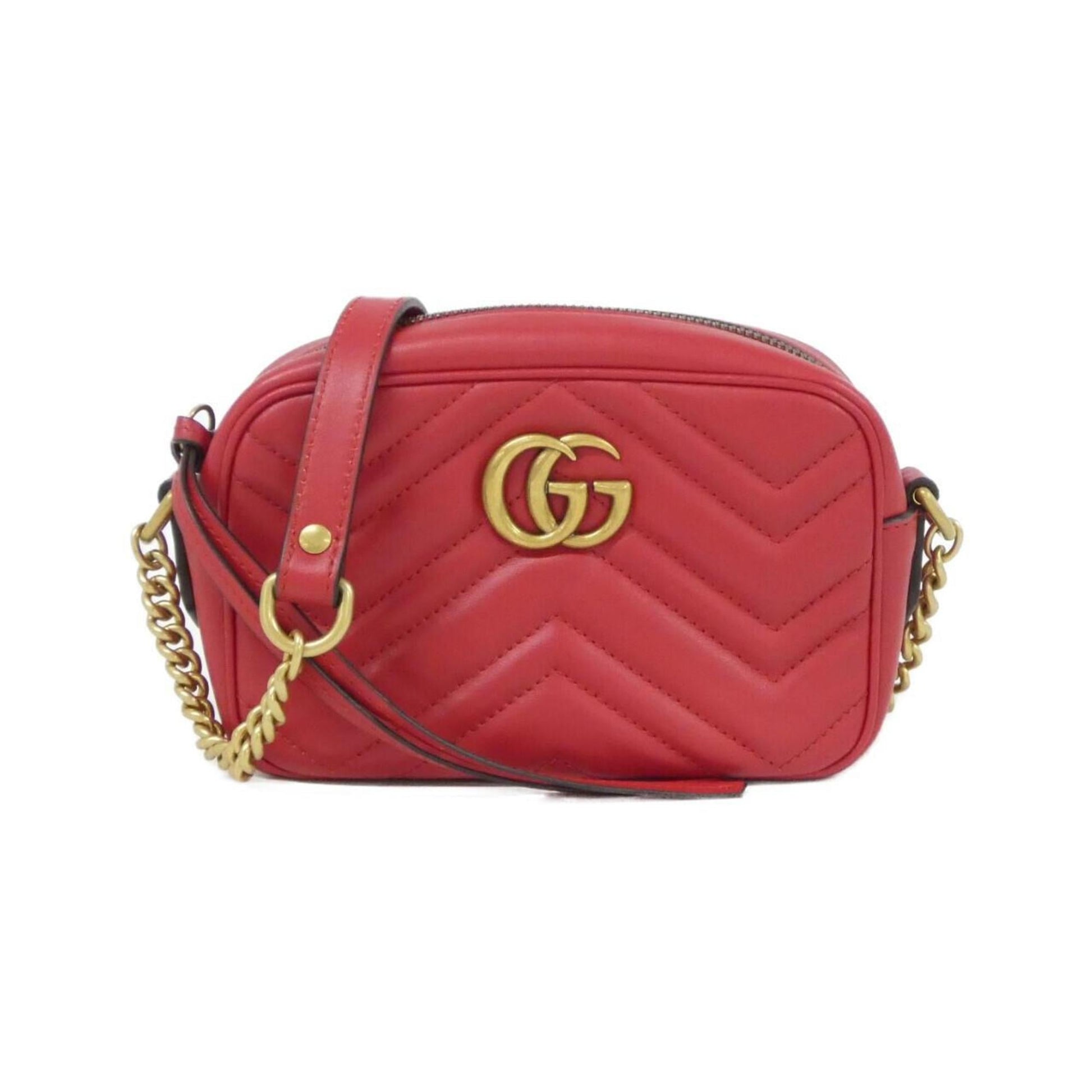 Gucci Red Color Leather Shoulder Bag