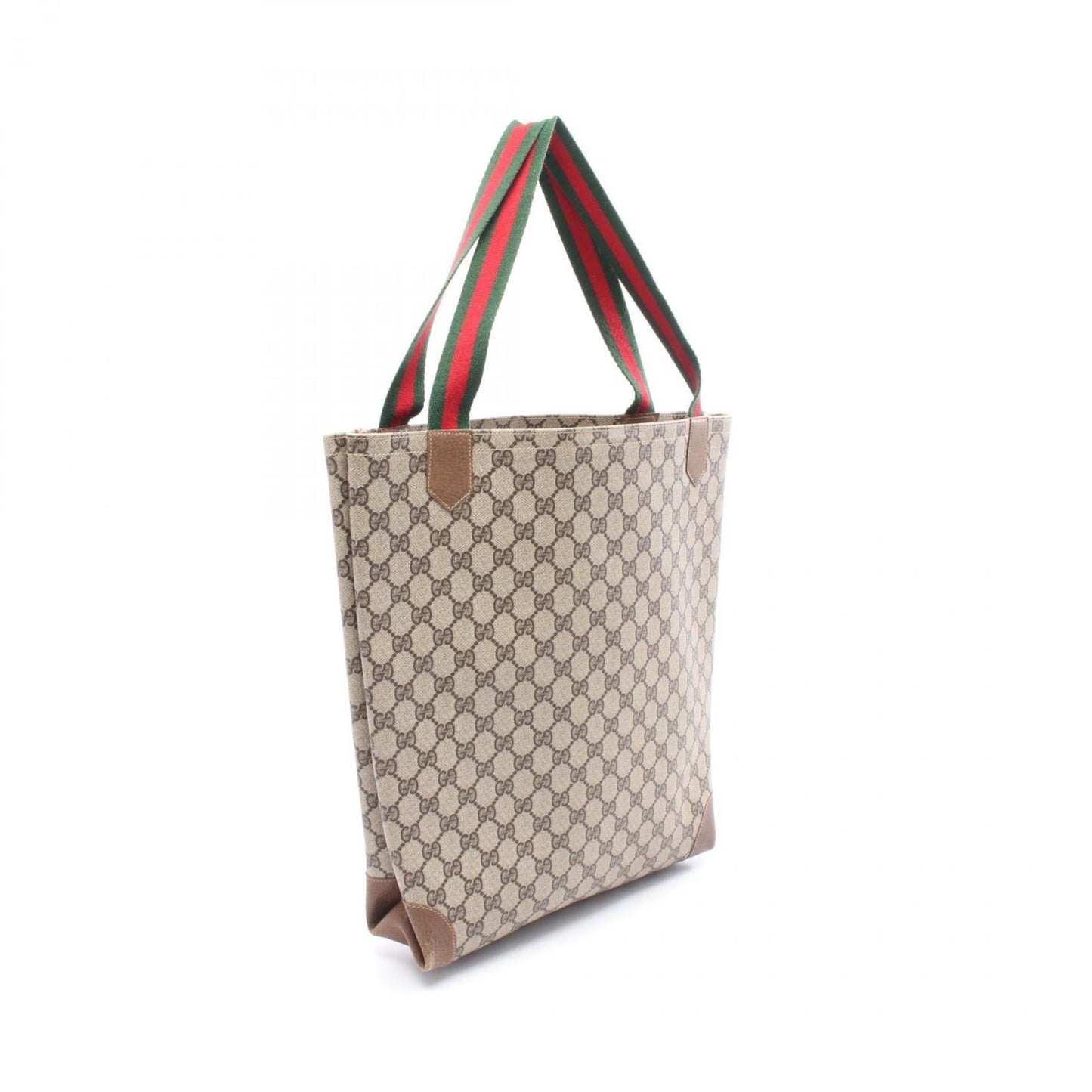 Gucci Gg Plus Beige Brown Pvc Leather Tote Bag