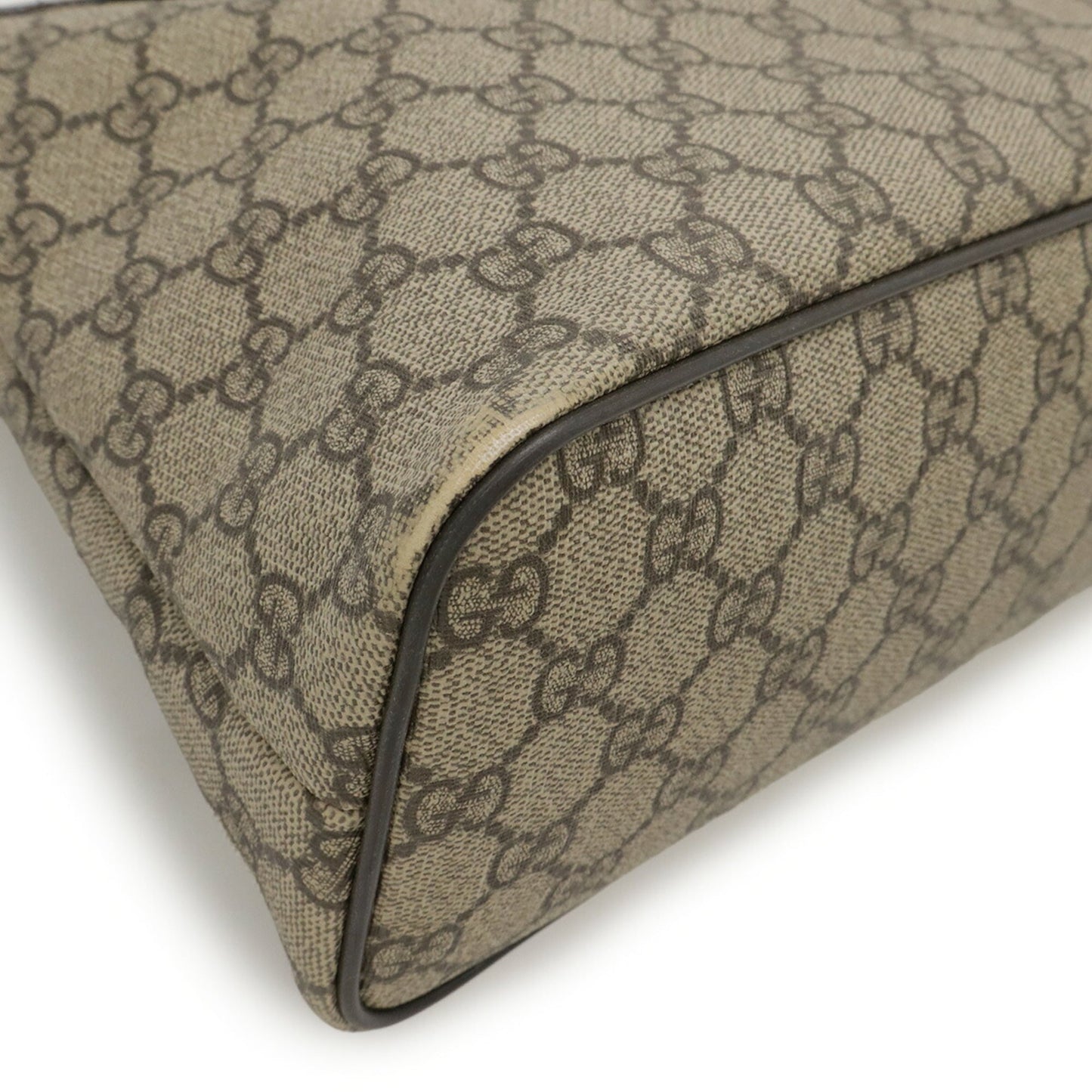 Gucci Beige Dark Brown Gg Supreme Leather Handbag Shoulder Bag Tote Bag