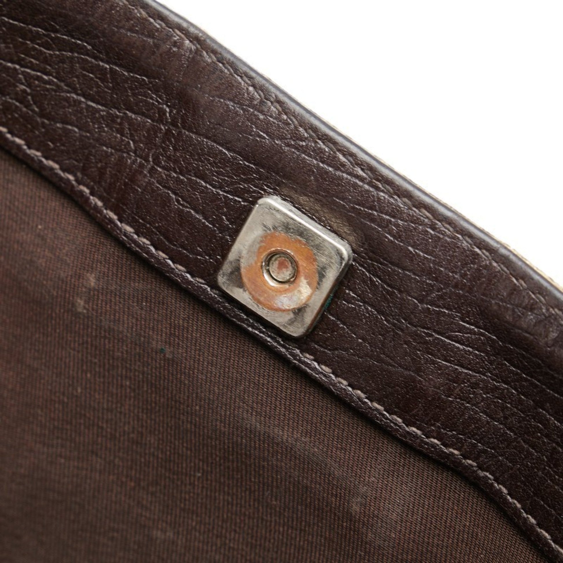 Gucci Beige Brown Pvc Leather Tote Bag