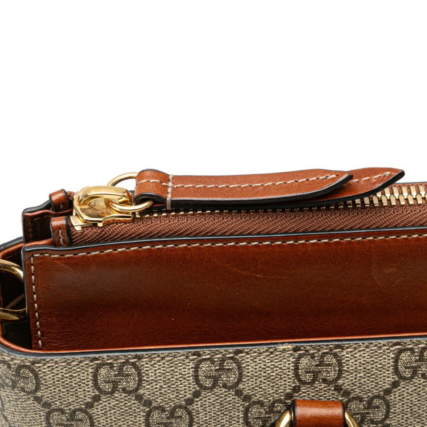 Gucci Beige Brown Pvc Leather Handbag Shoulder Bag