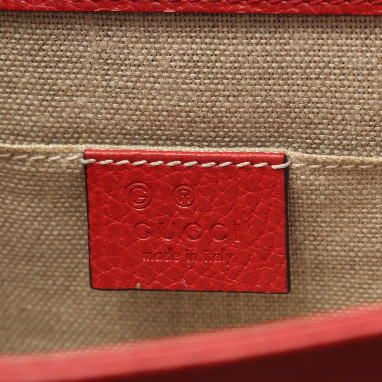 Gucci Red Color Leather Shoulder Bag