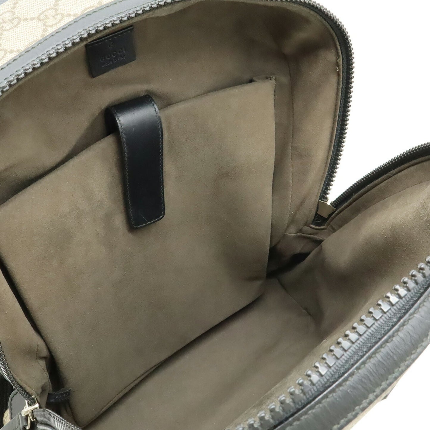 Gucci Beige Black Gg Supreme Backpack
