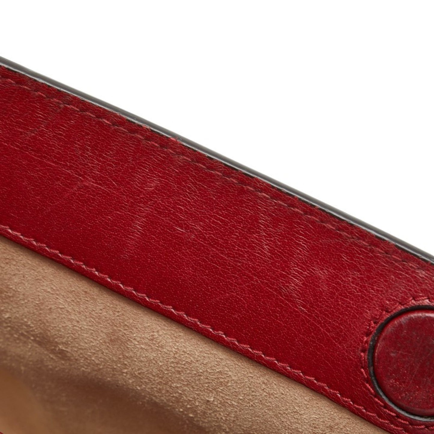 Gucci Navy Red Color Leather Suede Shoulder Bag