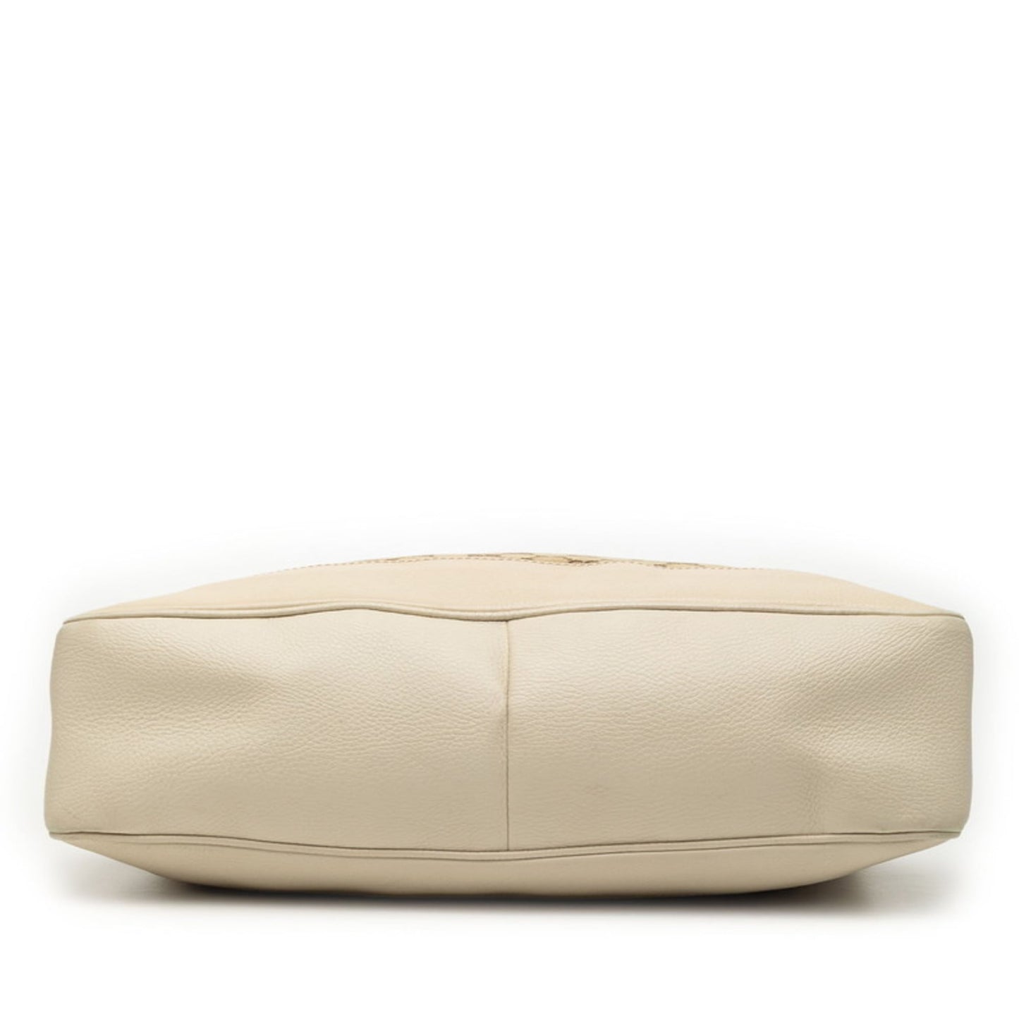 Gucci Beige White Canvas Leather Shoulder Bag