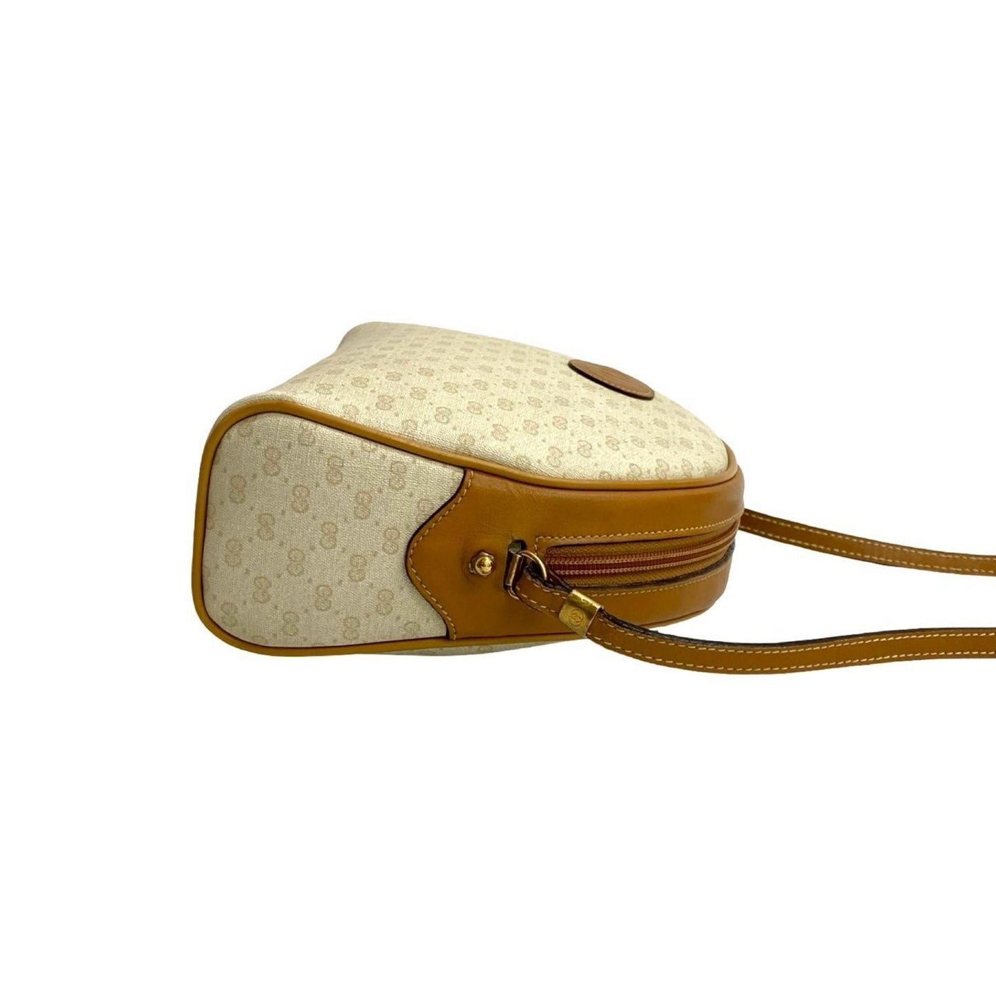 Gucci Brown Ivory Leather Pvc Pochette Shoulder Bag