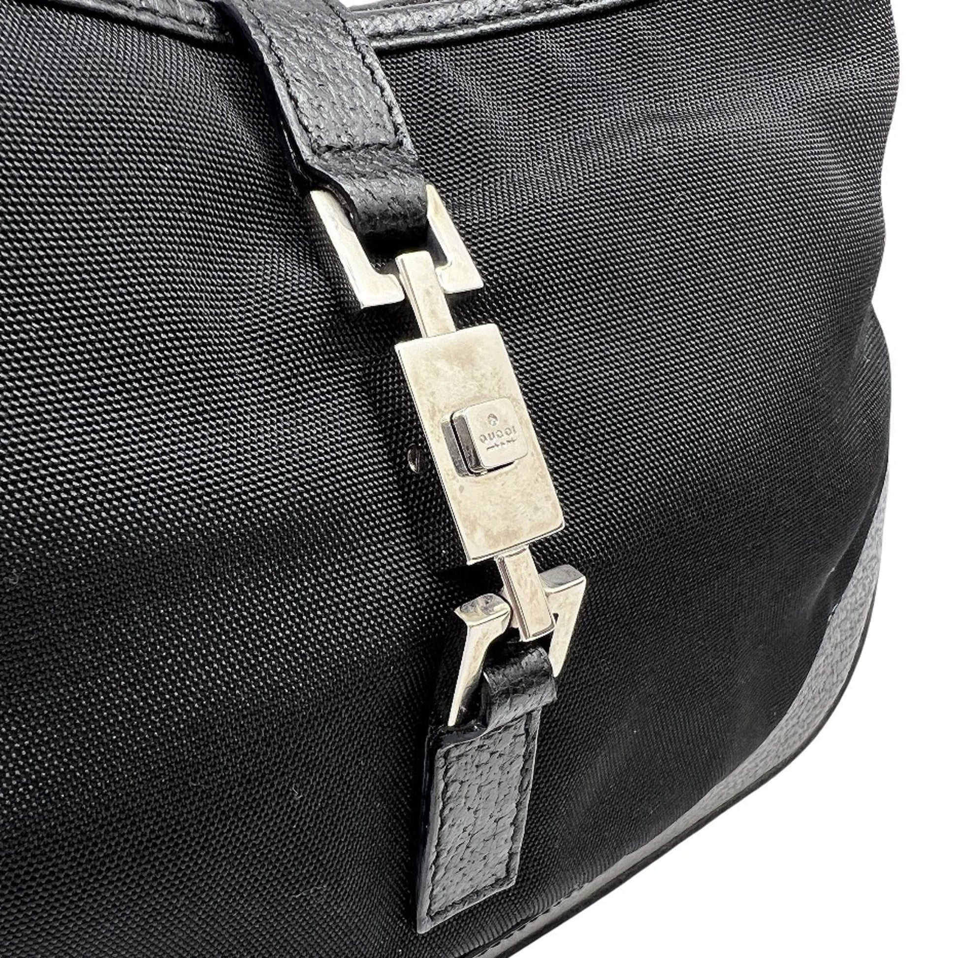 Gucci Black Canvas Leather Handbag