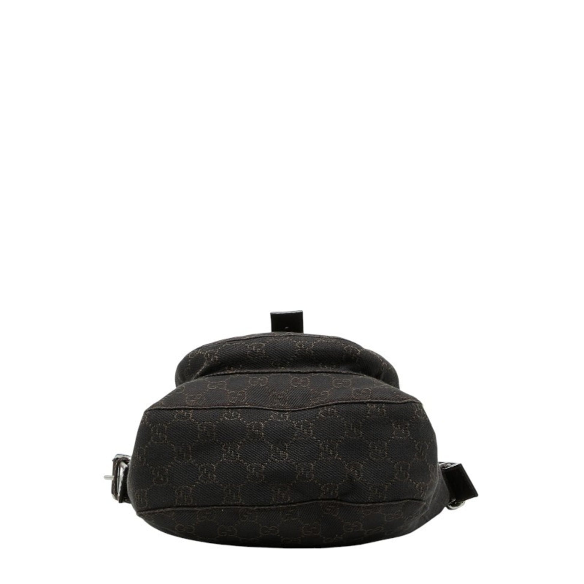 Gucci Brown Canvas Leather Shoulder Bag