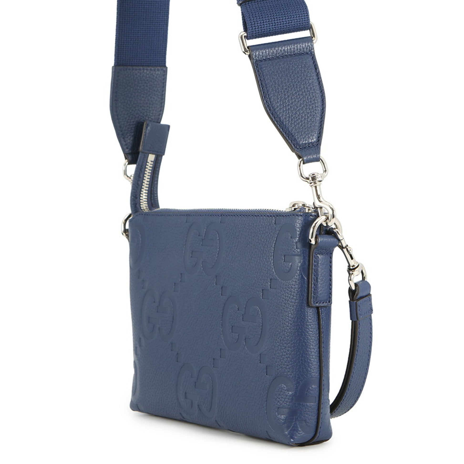 Gucci Navy Leather Clutch Bag Messenger Bag Shoulder Bag