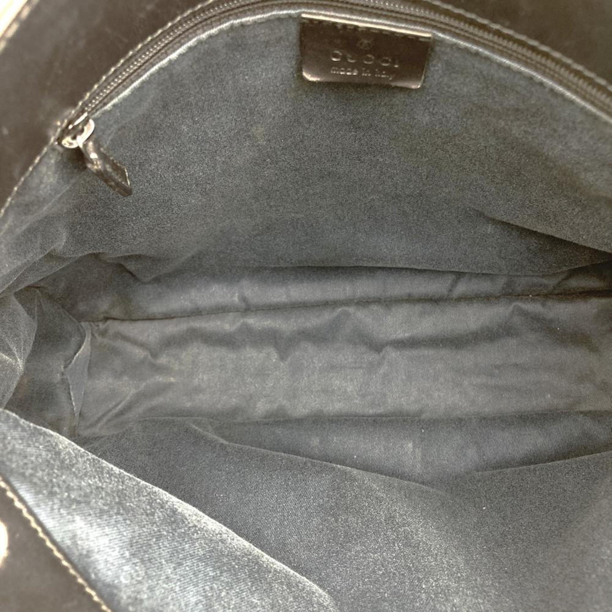 Gucci Black Denim Leather Shoulder Bag