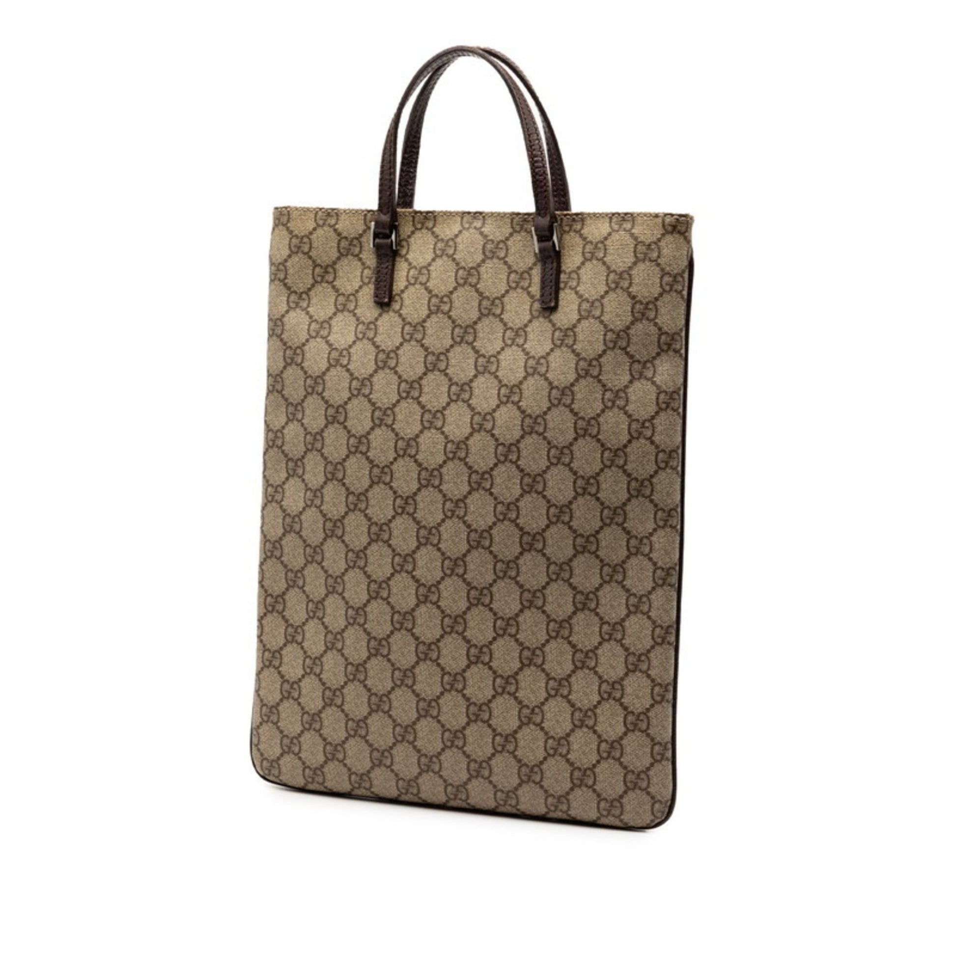 Gucci Beige Brown Pvc Leather Handbag Tote Bag