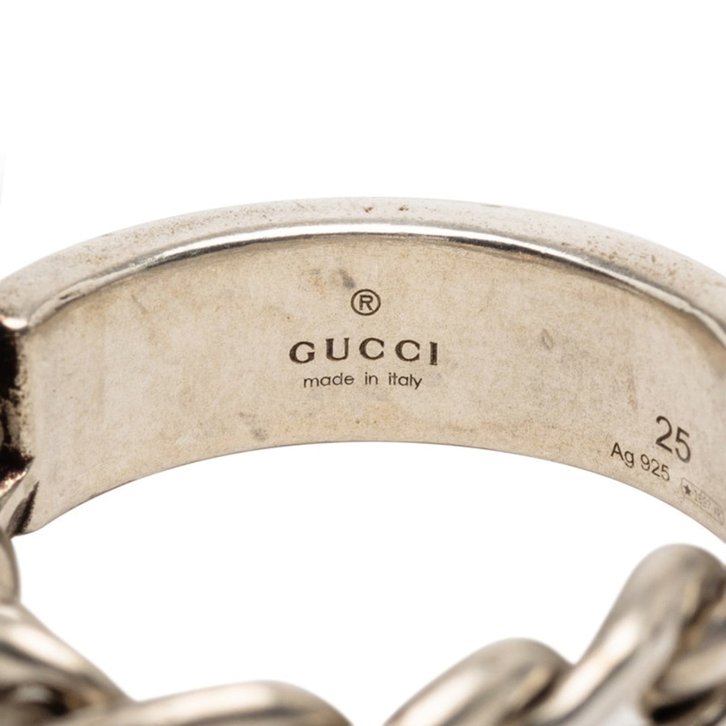 Gucci Silver Light Blue Enamel Silver 925 Band Ring