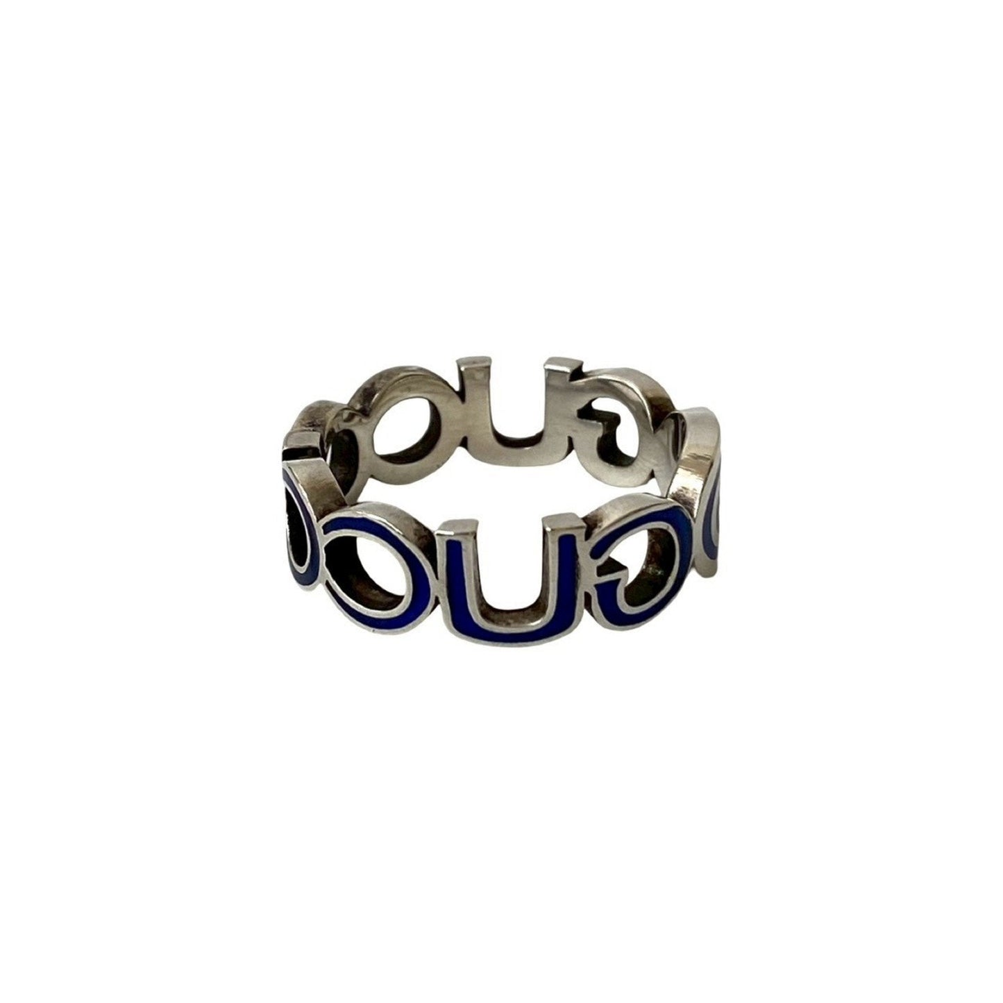 Gucci Silver Blue Silver 925 Band Ring