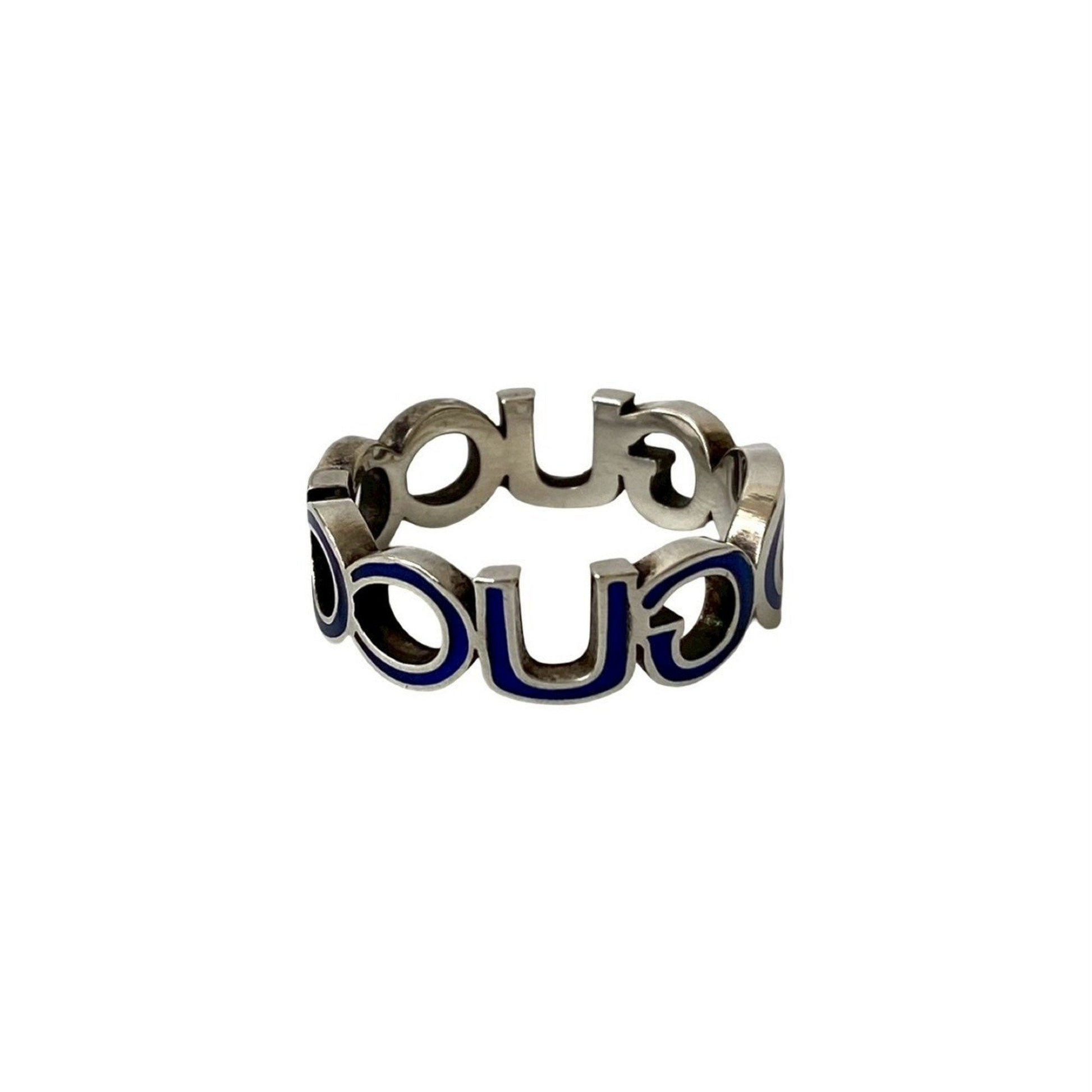 Gucci Silver Blue Silver 925 Band Ring