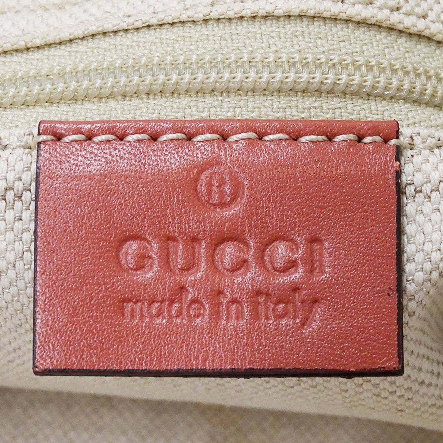 Gucci Beige Pink Canvas Leather Handbag Shoulder Bag