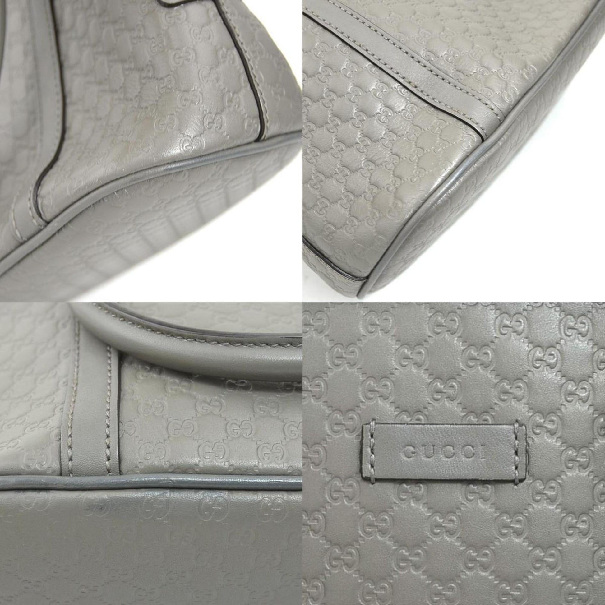 Gucci Gray Leather Handbag Shoulder Bag