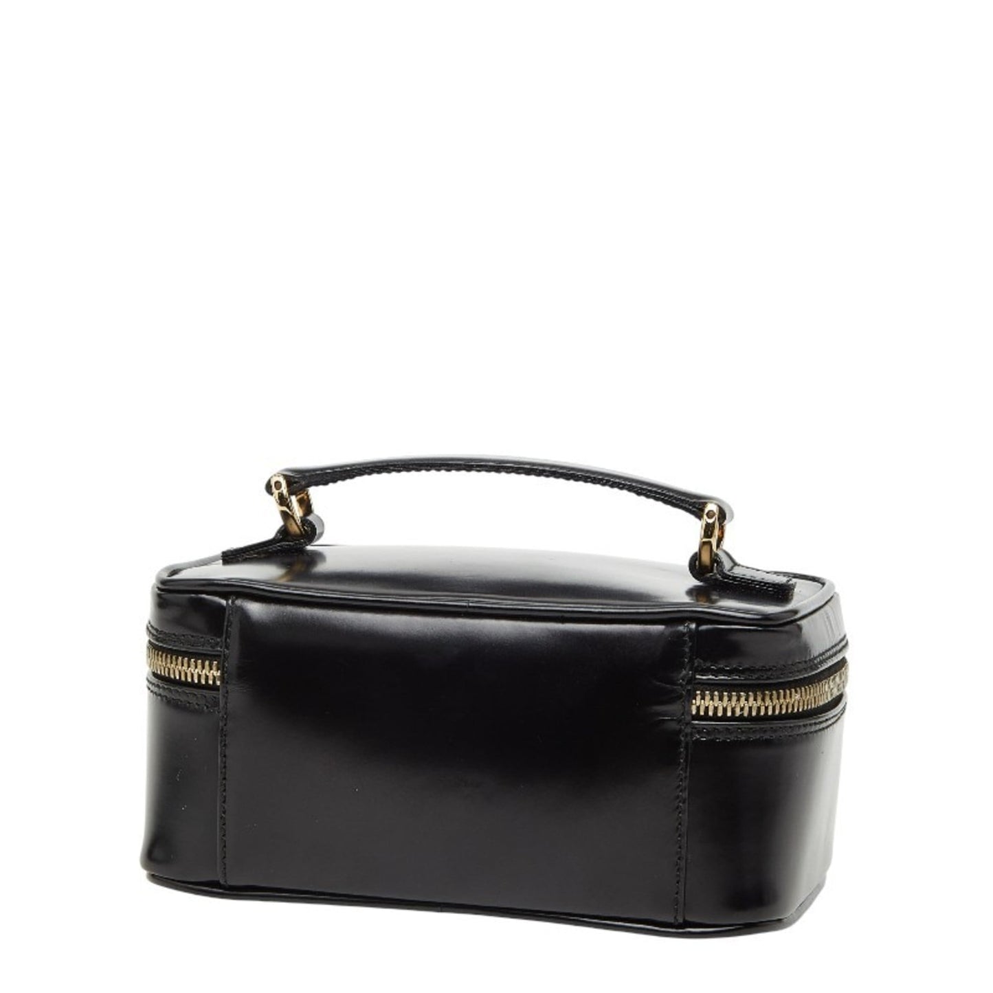 Gucci Black Leather Handbag Vanity Bag