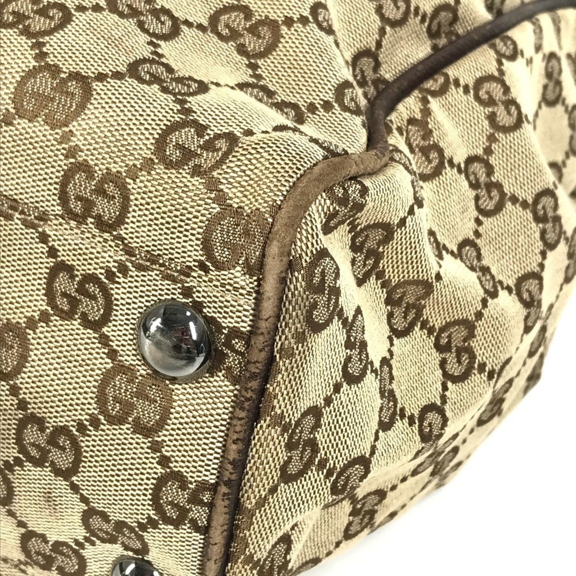 Gucci Beige Dark Brown Gg Canvas Shoulder Bag Tote Bag