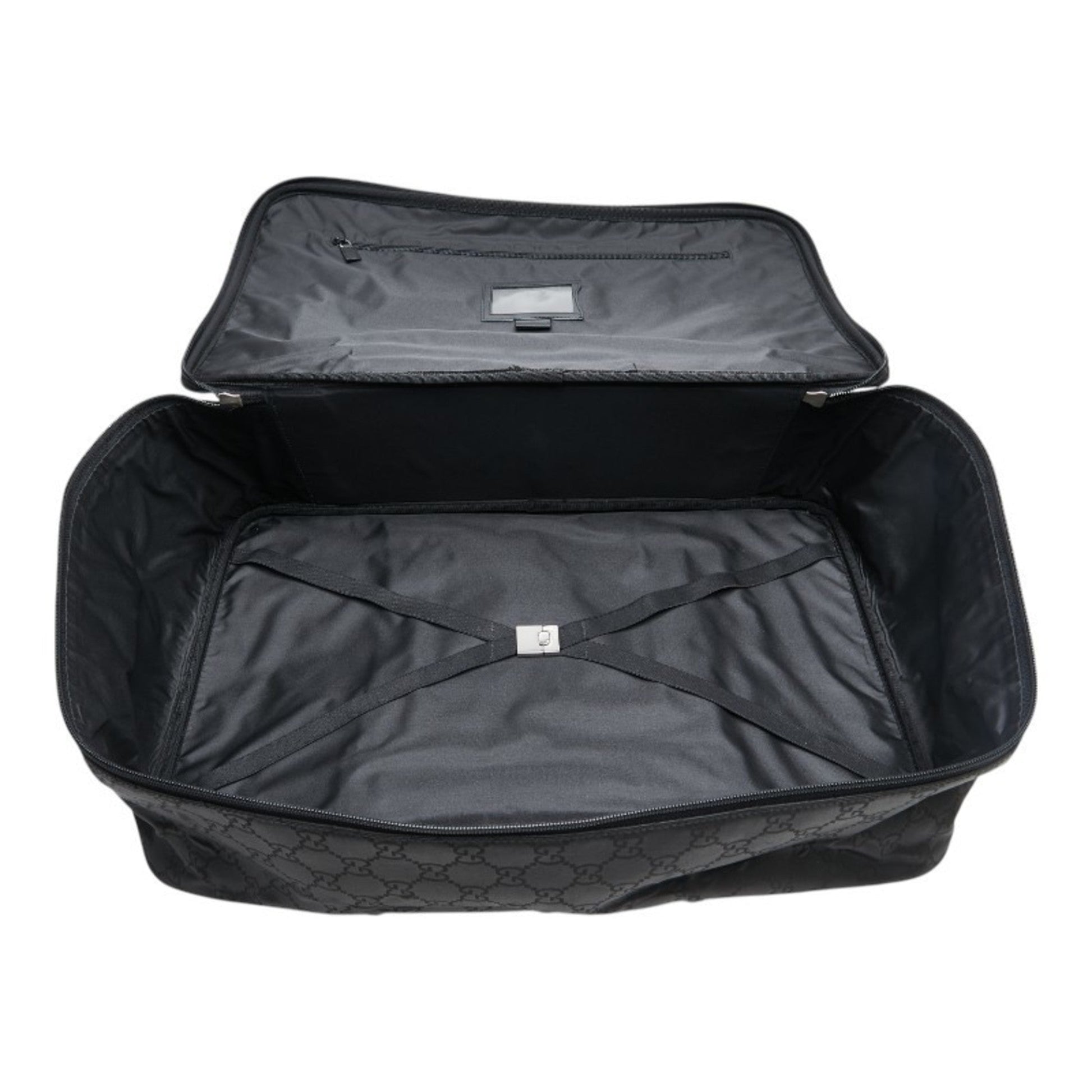 Gucci Black Nylon Leather Boston Bag
