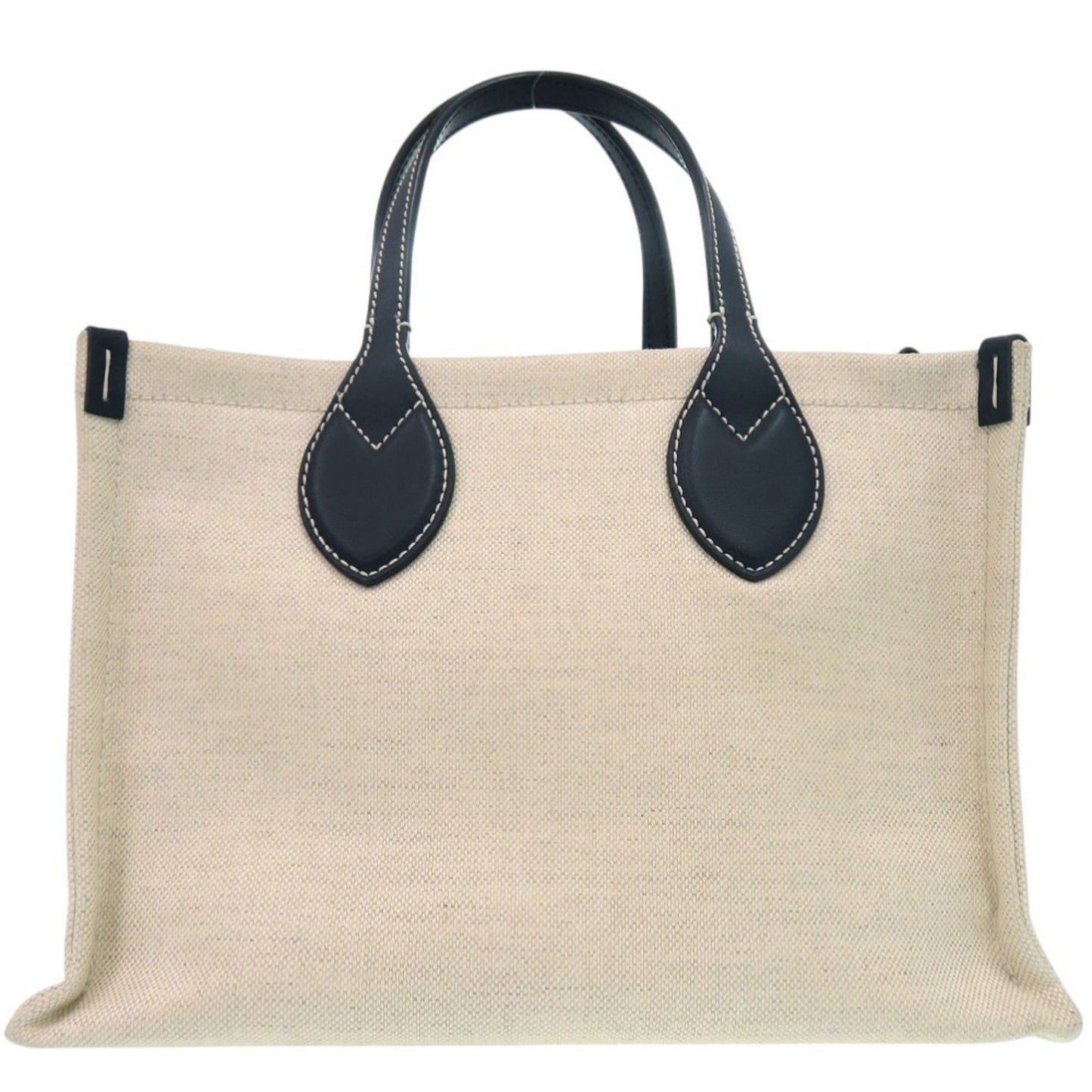 Gucci Navy Canvas Leather Tote Bag
