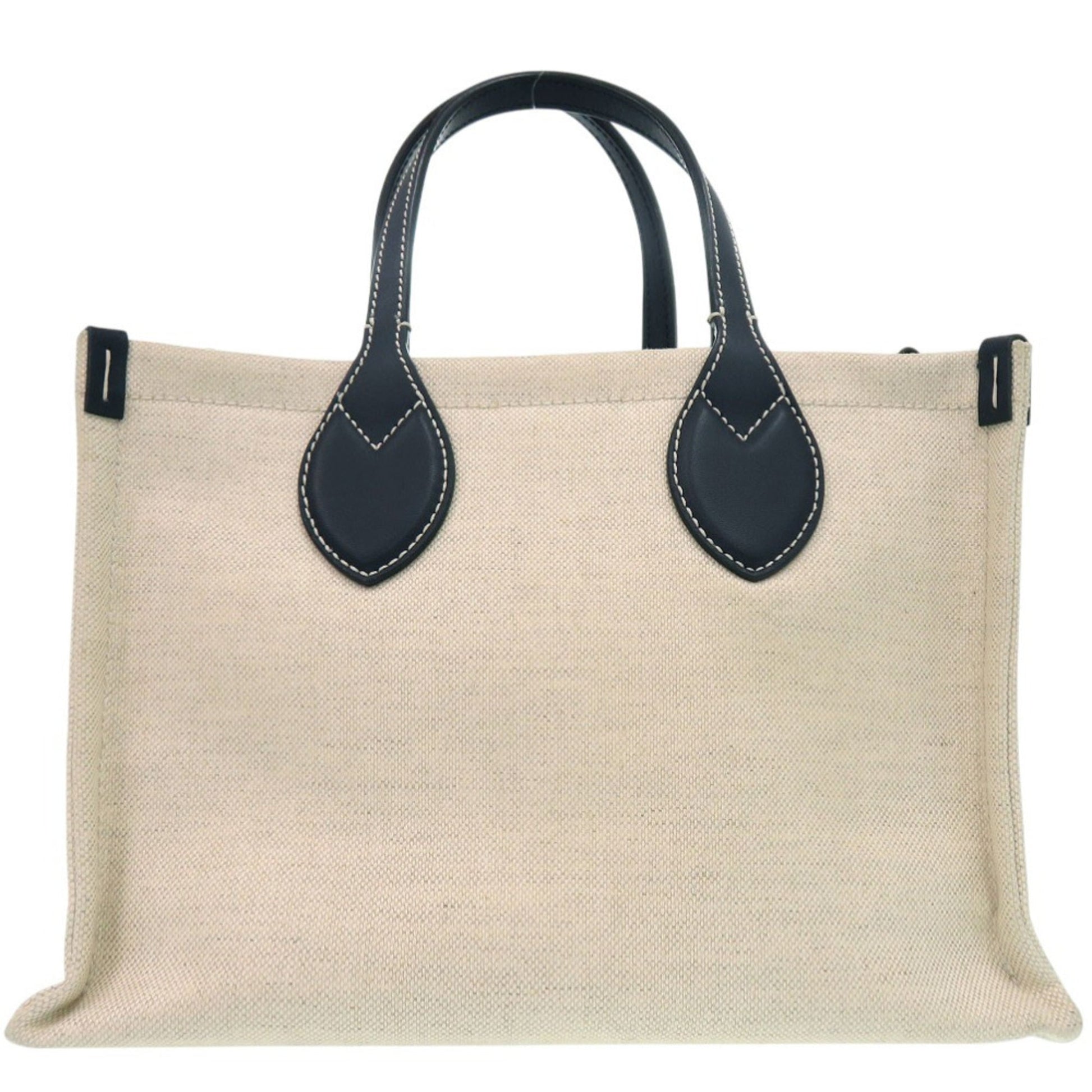 Gucci Navy Canvas Leather Tote Bag
