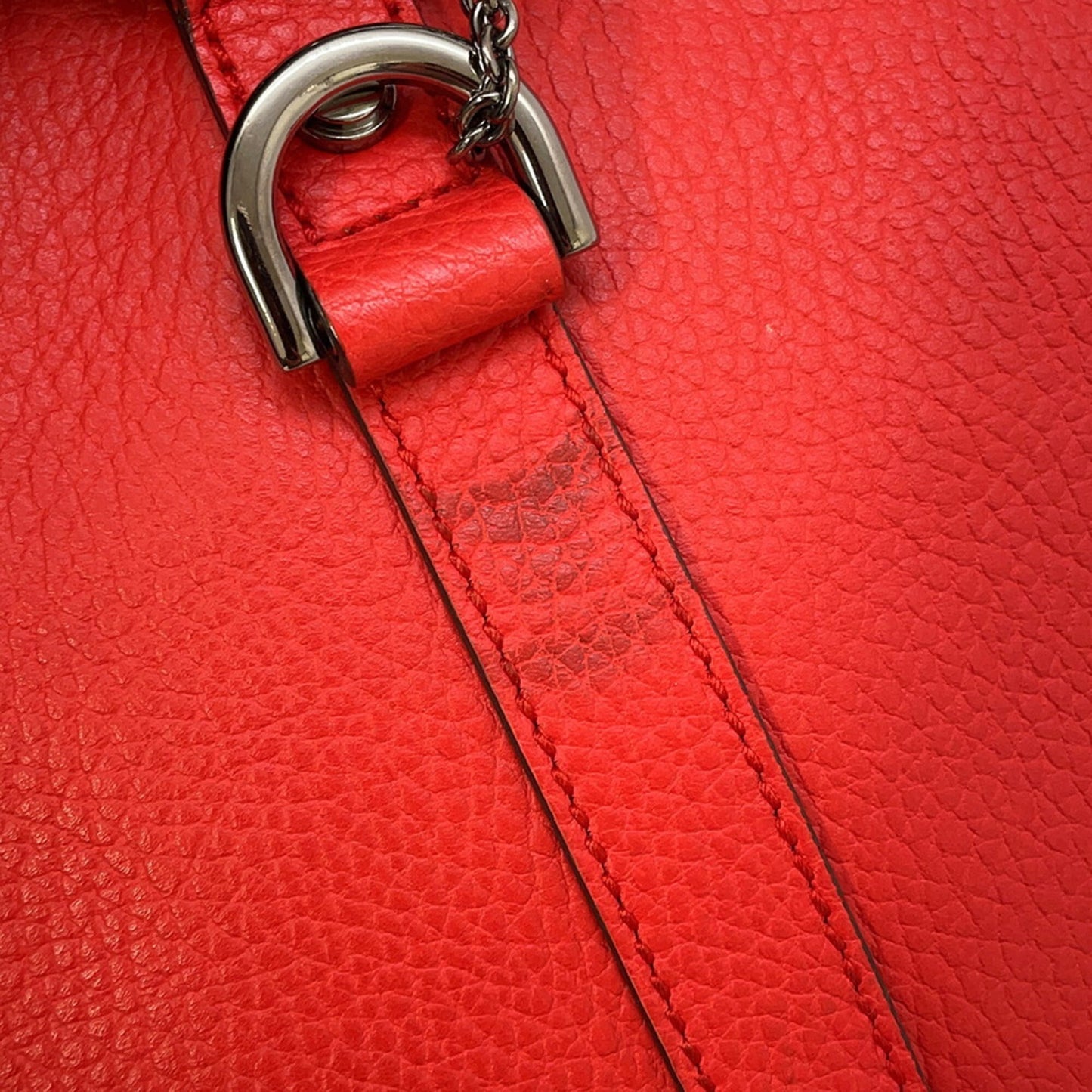 Gucci Red Brown Leather Shoulder Bag Tote Bag
