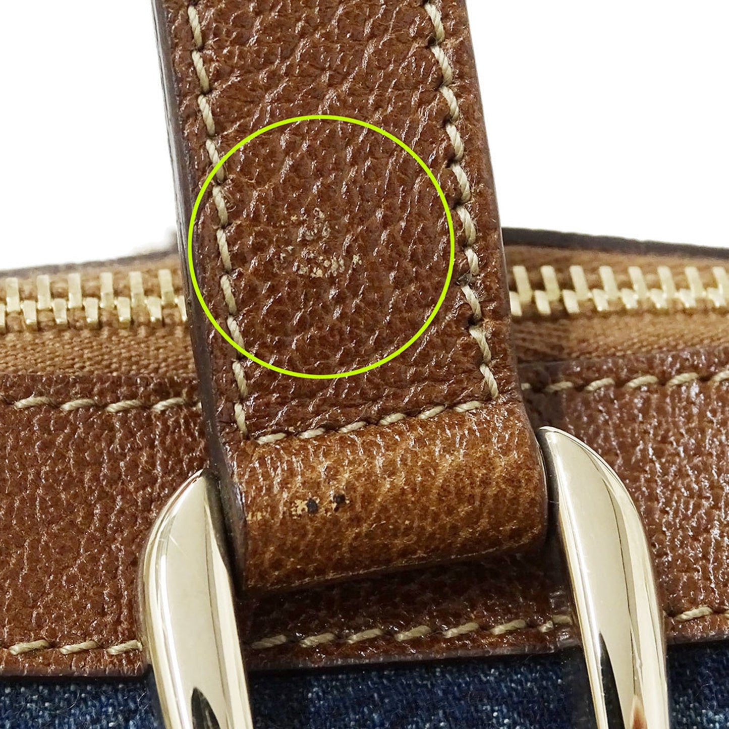 Gucci Blue Brown Denim Tote Bag