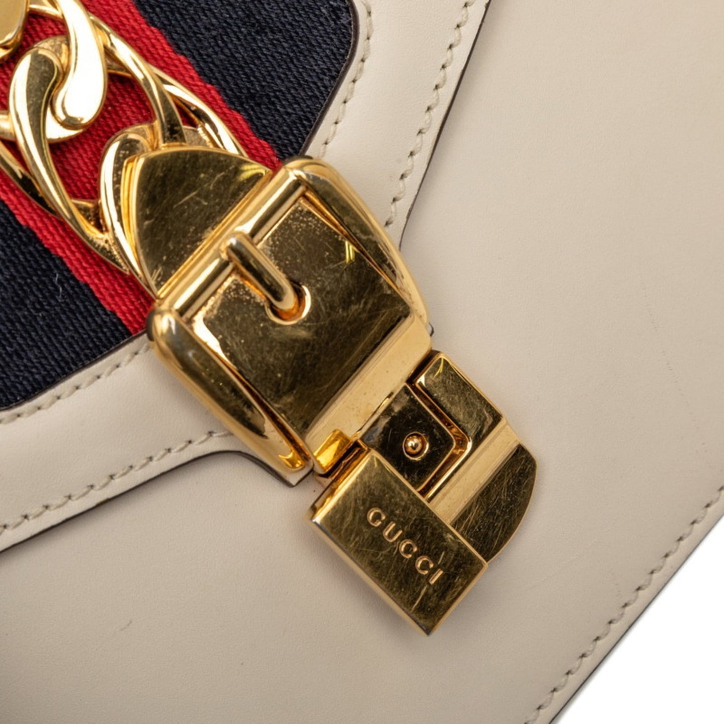 Gucci White Leather Handbag Shoulder Bag