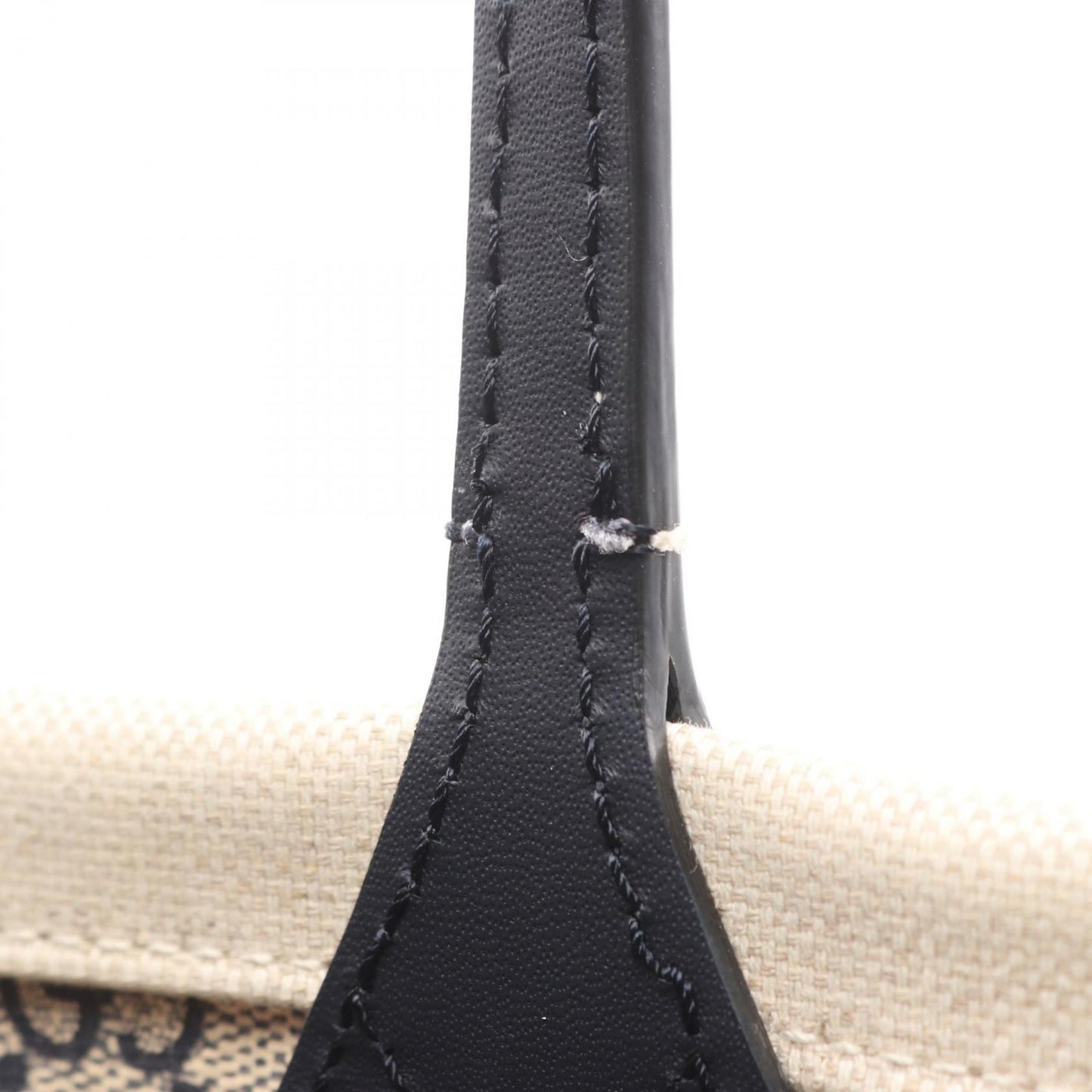 Gucci Ivory Navy Canvas Leather Tote Bag