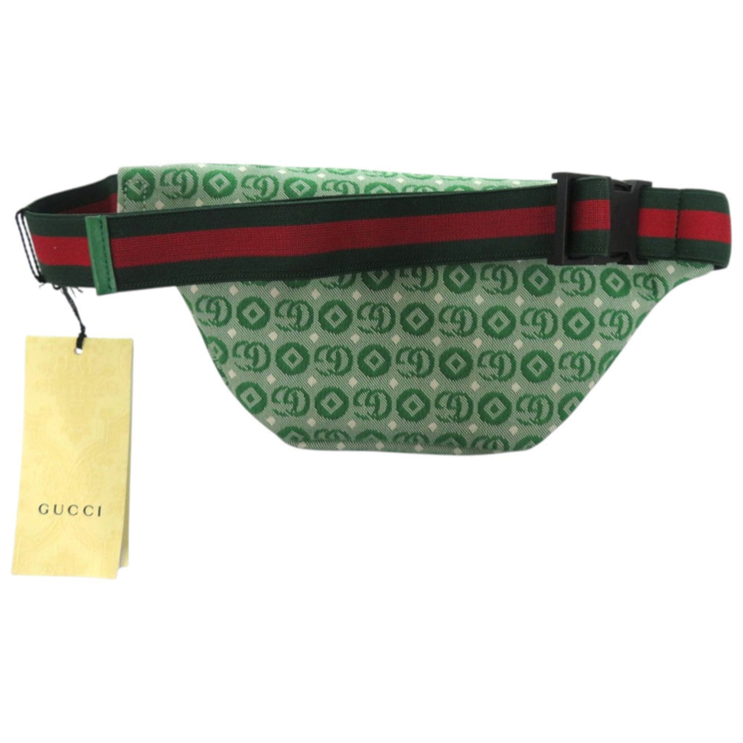 Gucci Green Red Color Canvas Leather Fanny Pack Pouch