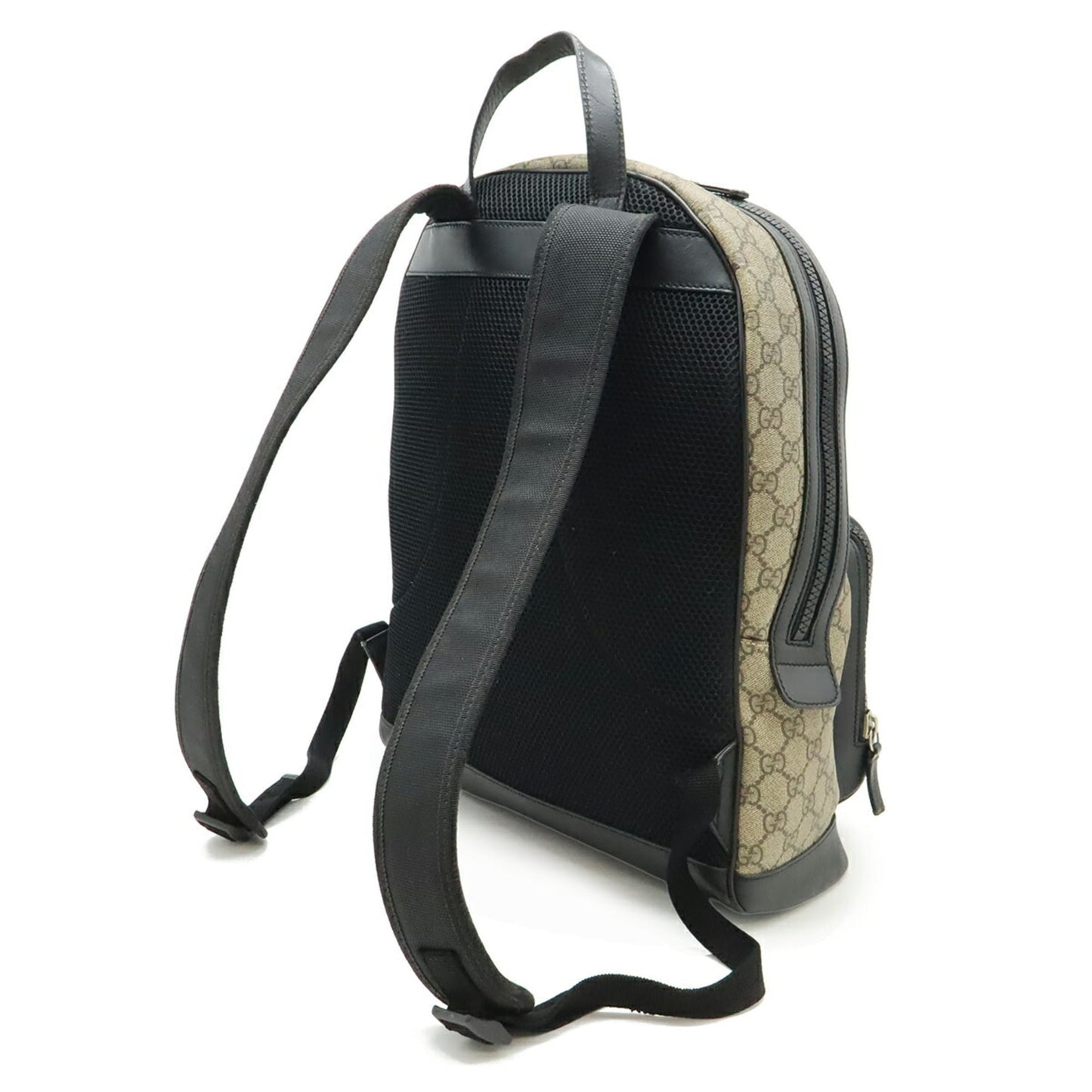 Gucci Beige Black Gg Supreme Backpack