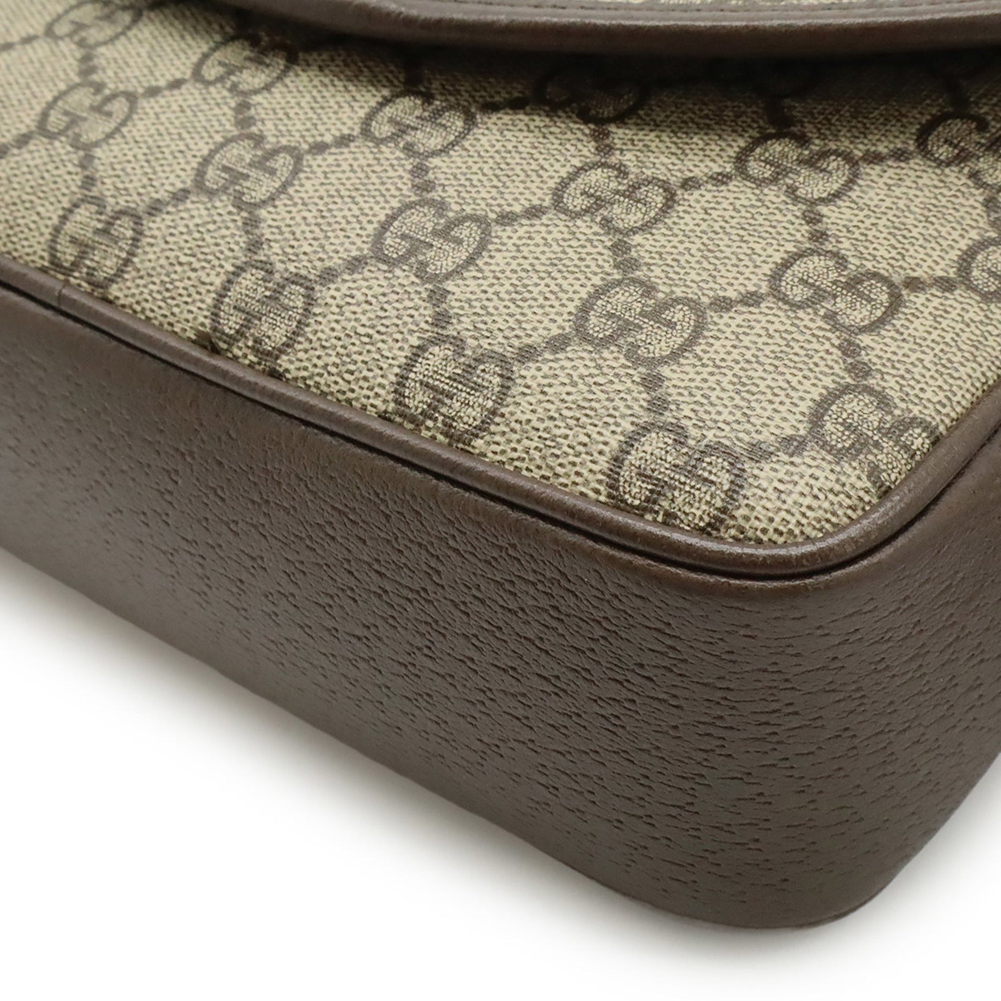 Gucci Beige Brown Green Red Color Gg Supreme Leather Shoulder Bag
