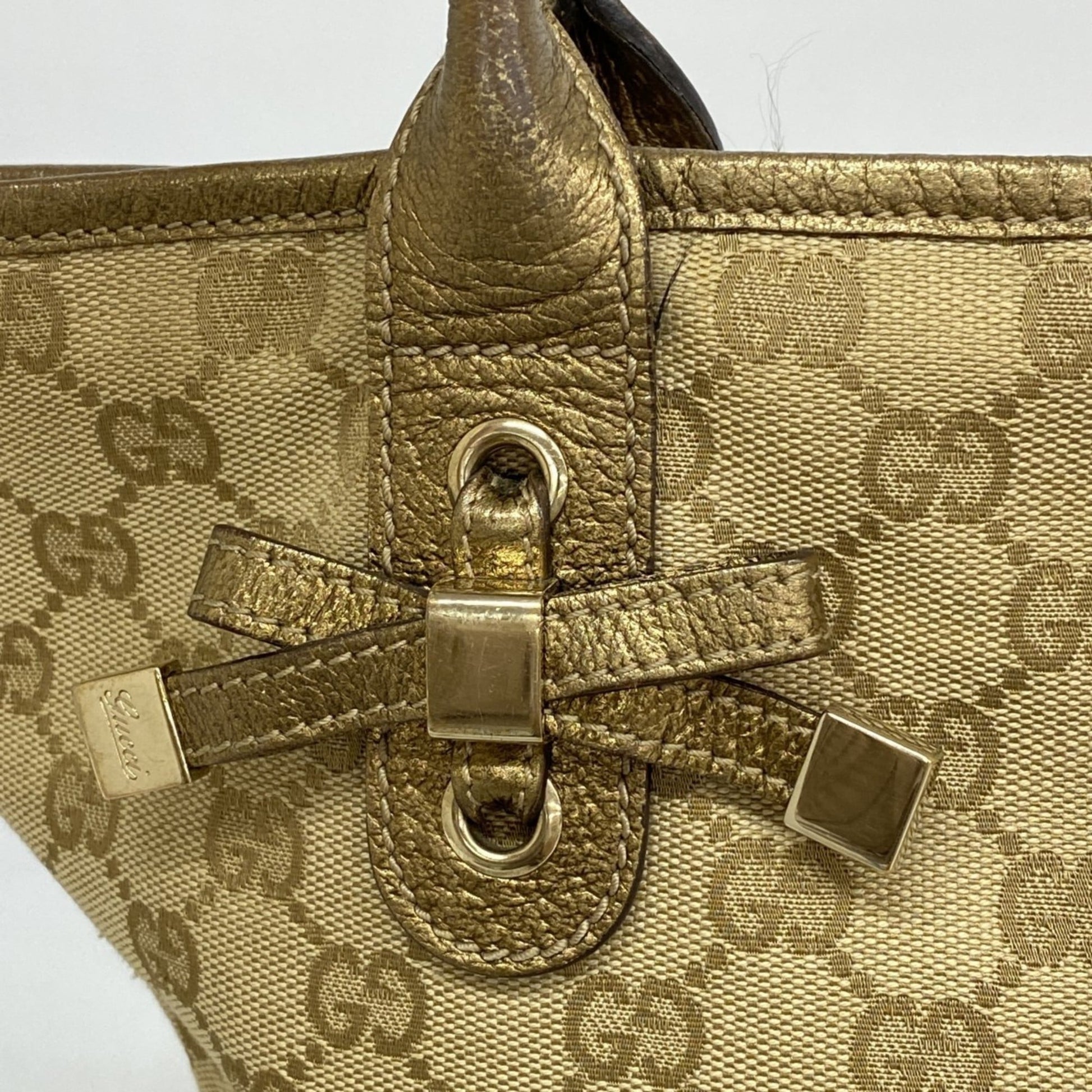 Gucci Beige Canvas Tote Bag