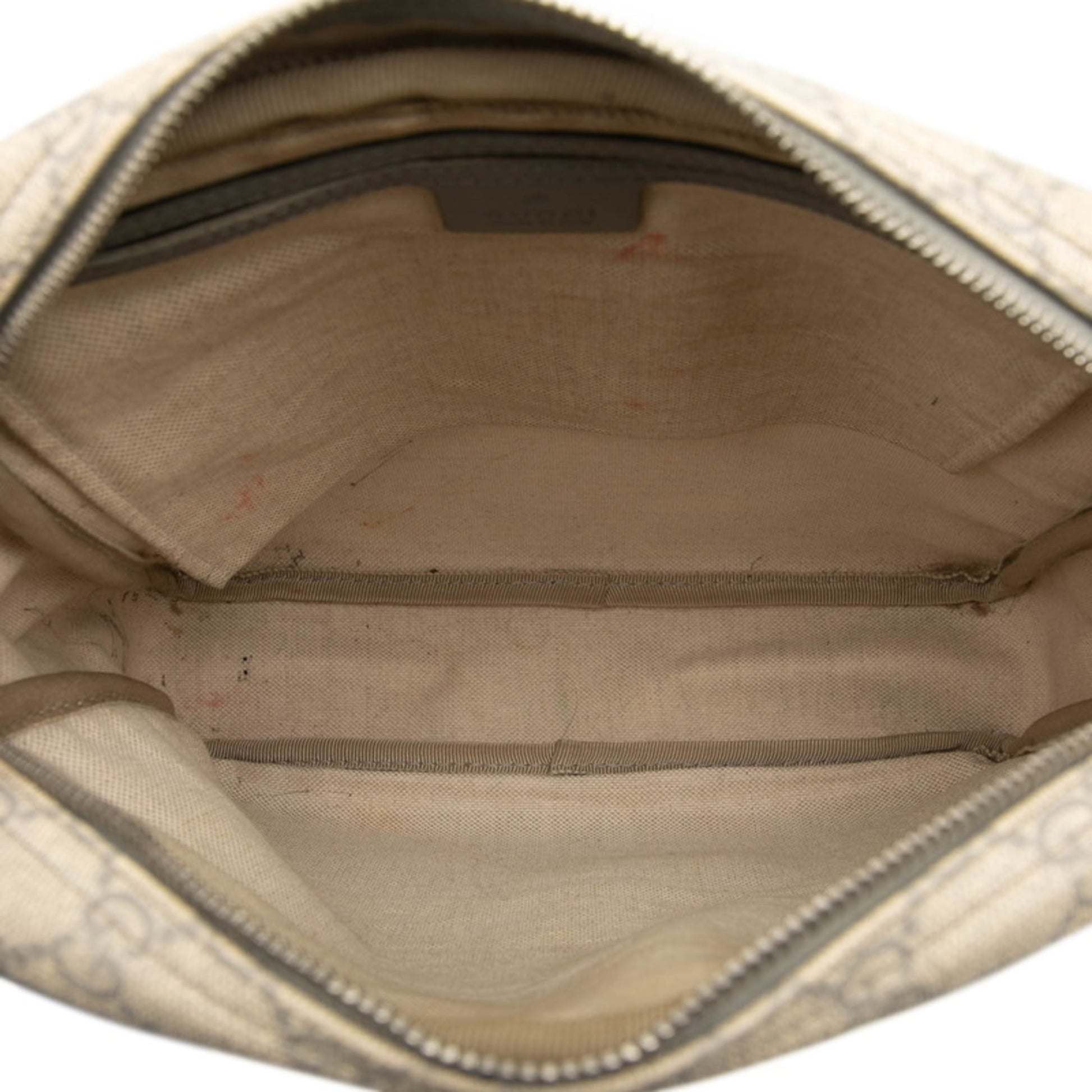 Gucci Beige Gray Pvc Leather Shoulder Bag