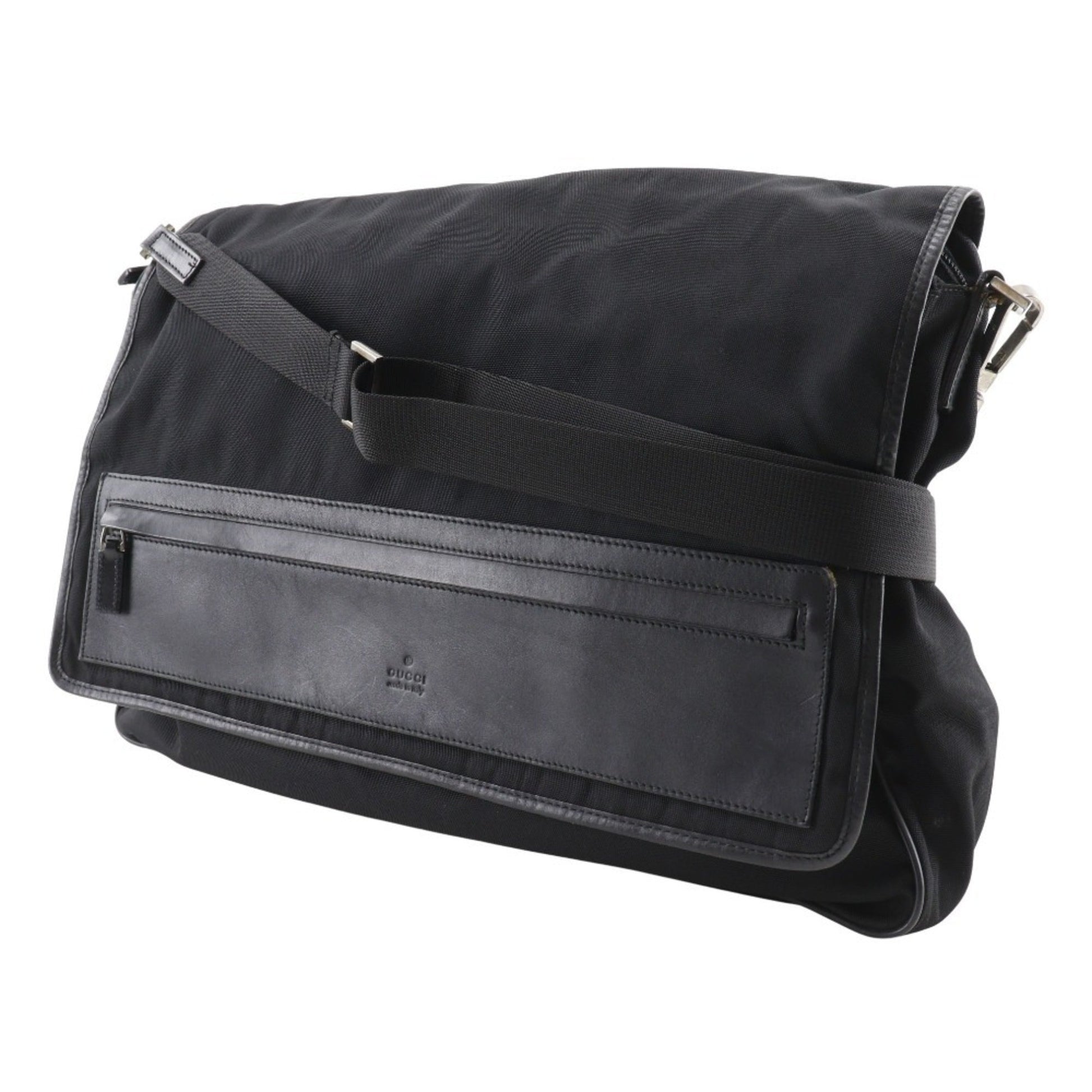 Gucci Black Nylon Canvas Shoulder Bag Sling Bag