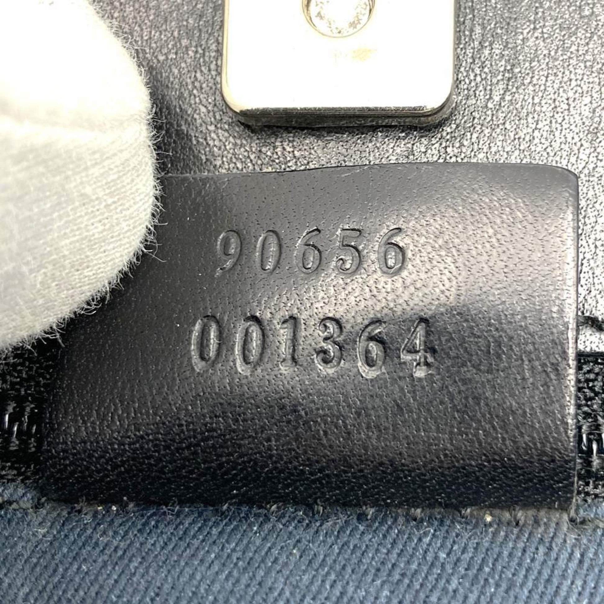 Gucci Black Denim Leather Shoulder Bag