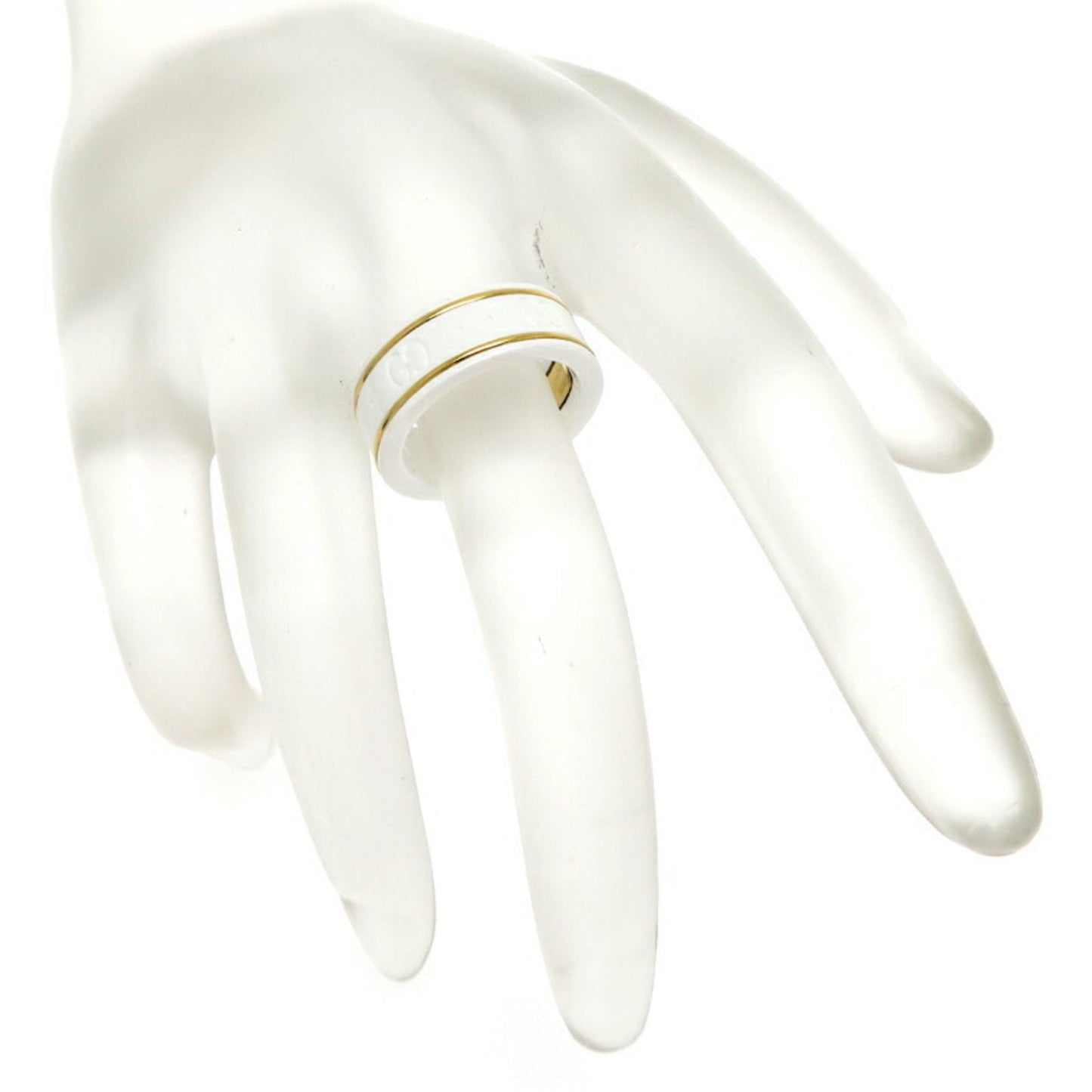 Gucci White Yellow Gold Yellow Gold (18K) Ceramic Band Ring
