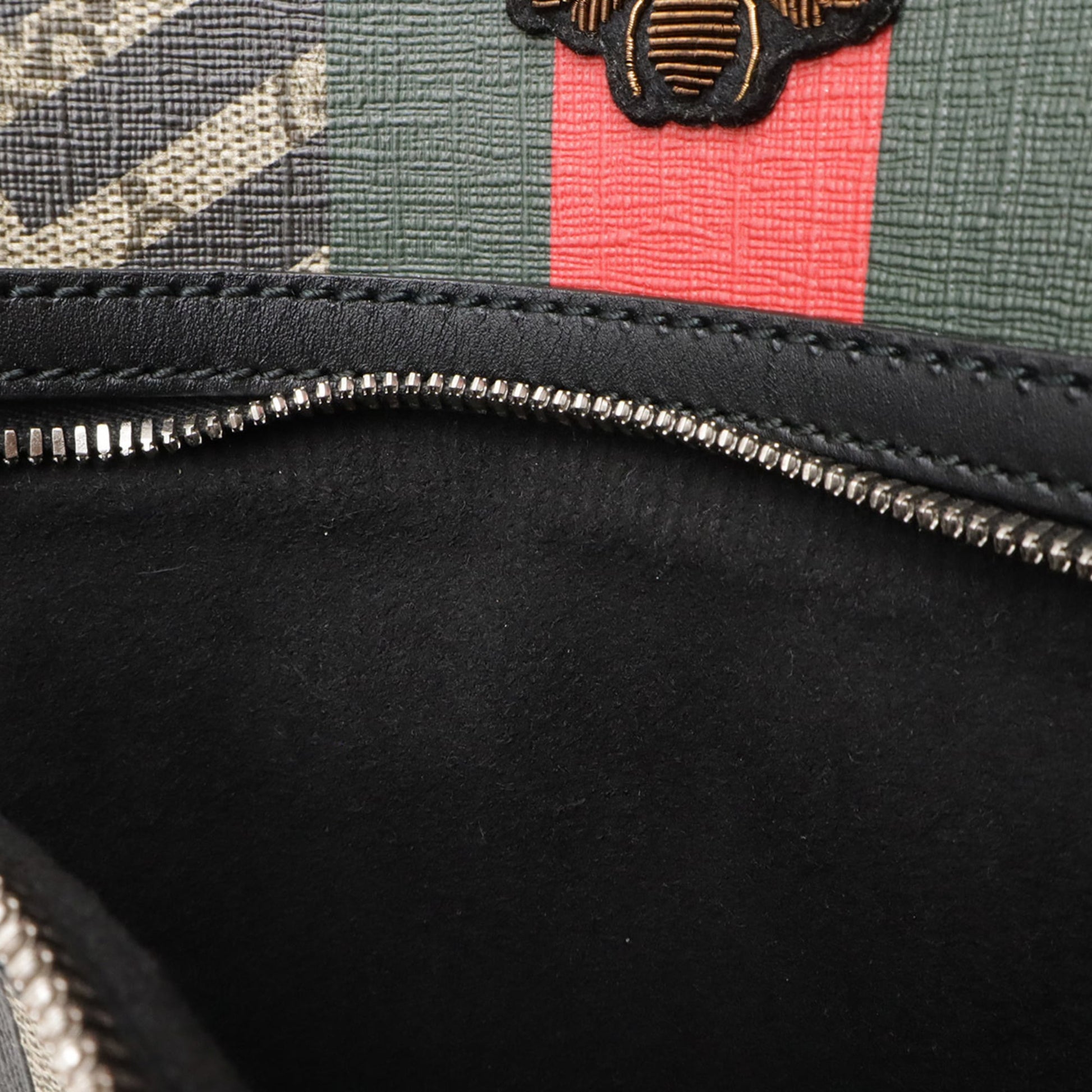 Gucci Beige Black Green Red Color Gg Supreme Leather Shoulder Bag