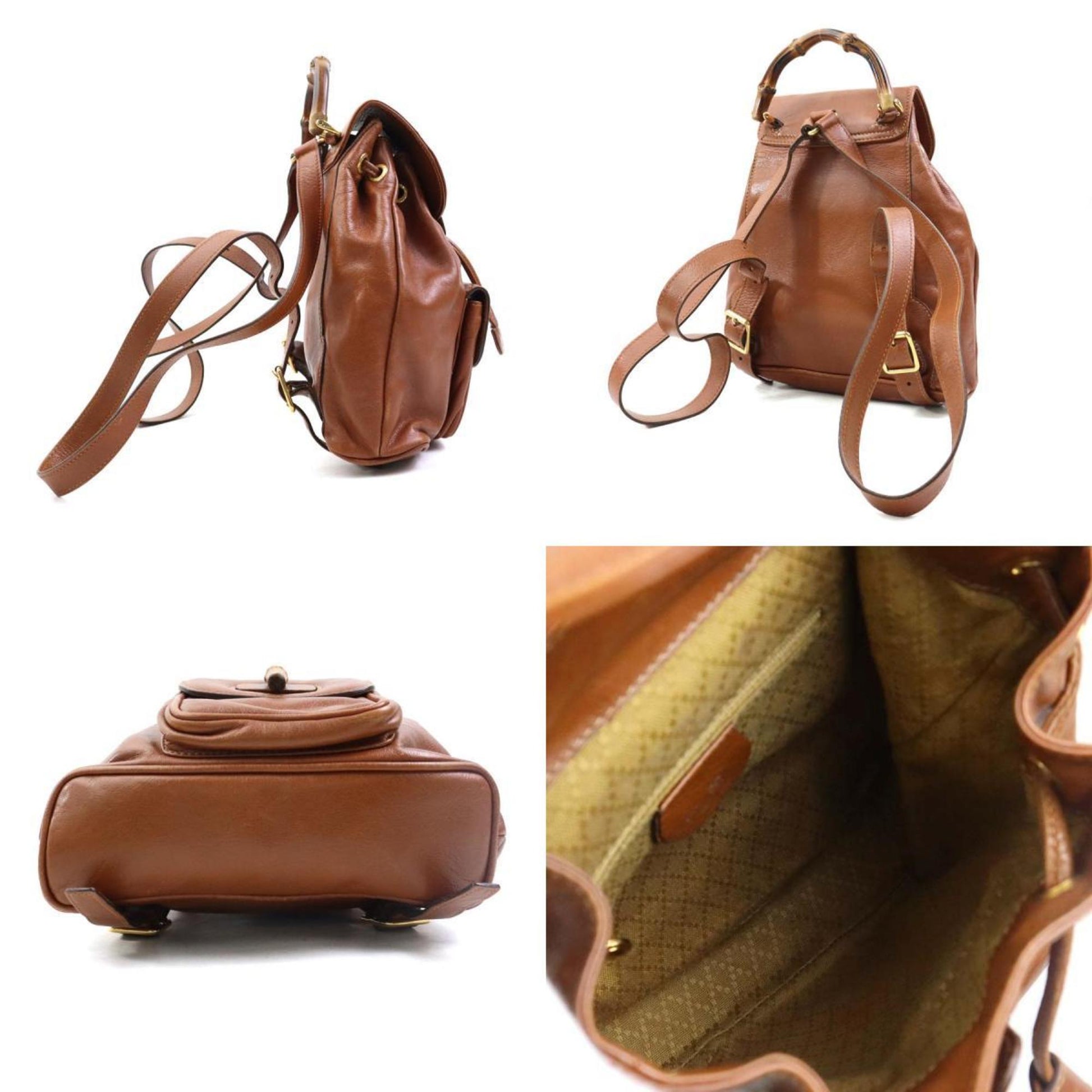 Gucci Brown Leather Backpack