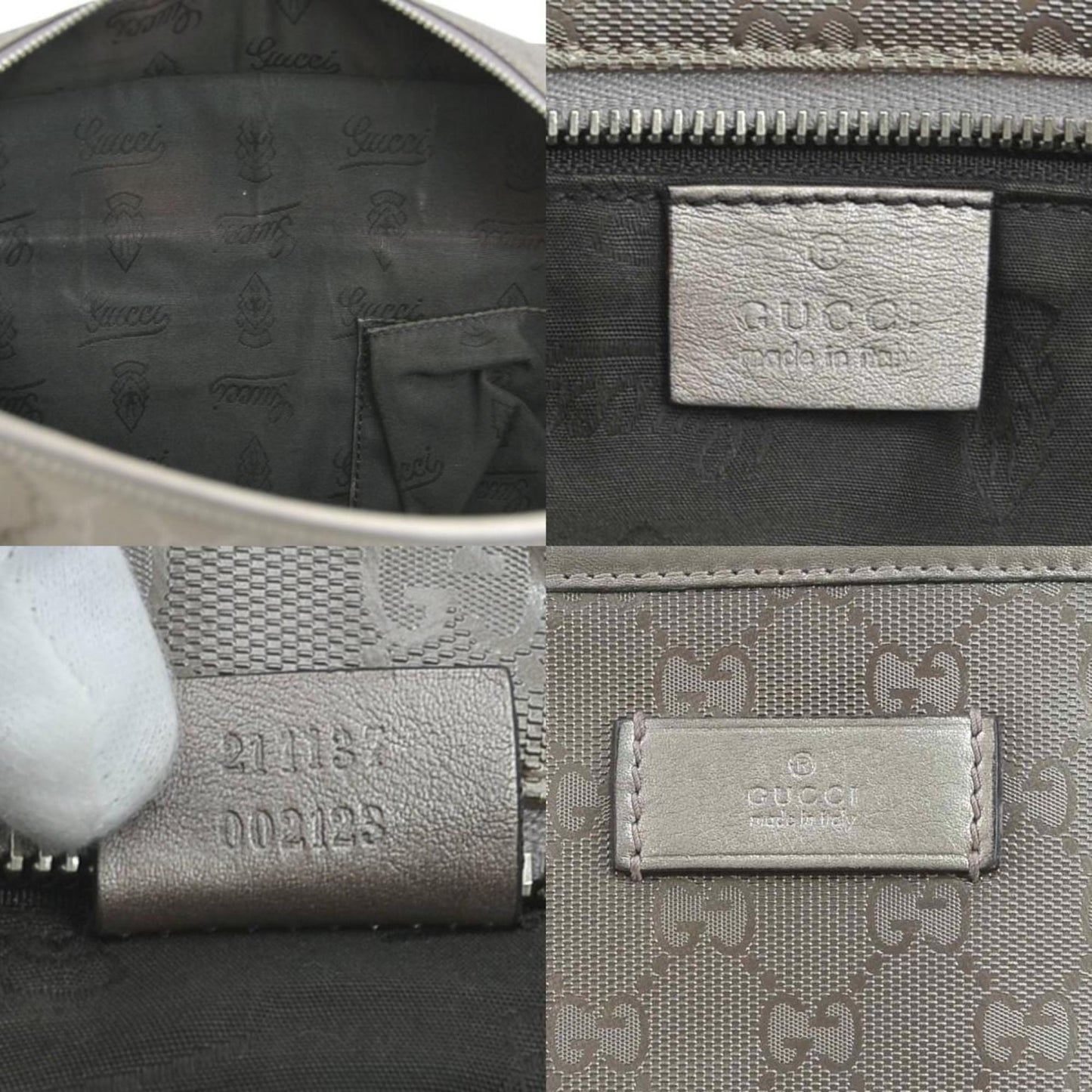 Gucci Gg Imprimé Metallic Brown Gg Imprimé Handbag