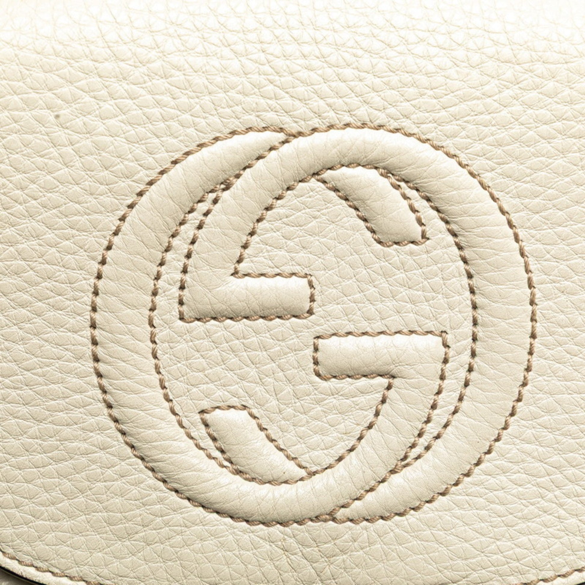 Gucci Soho Ivory White Leather Shoulder Bag