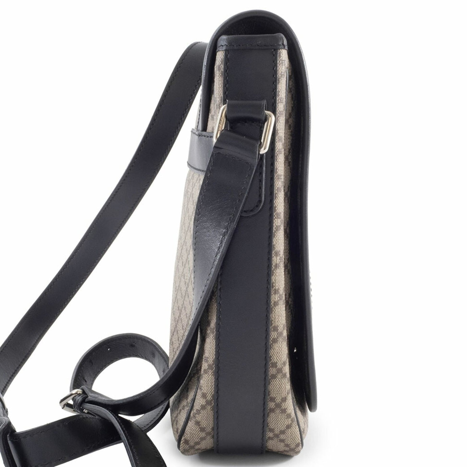 Gucci Beige Black Pvc Leather Shoulder Bag