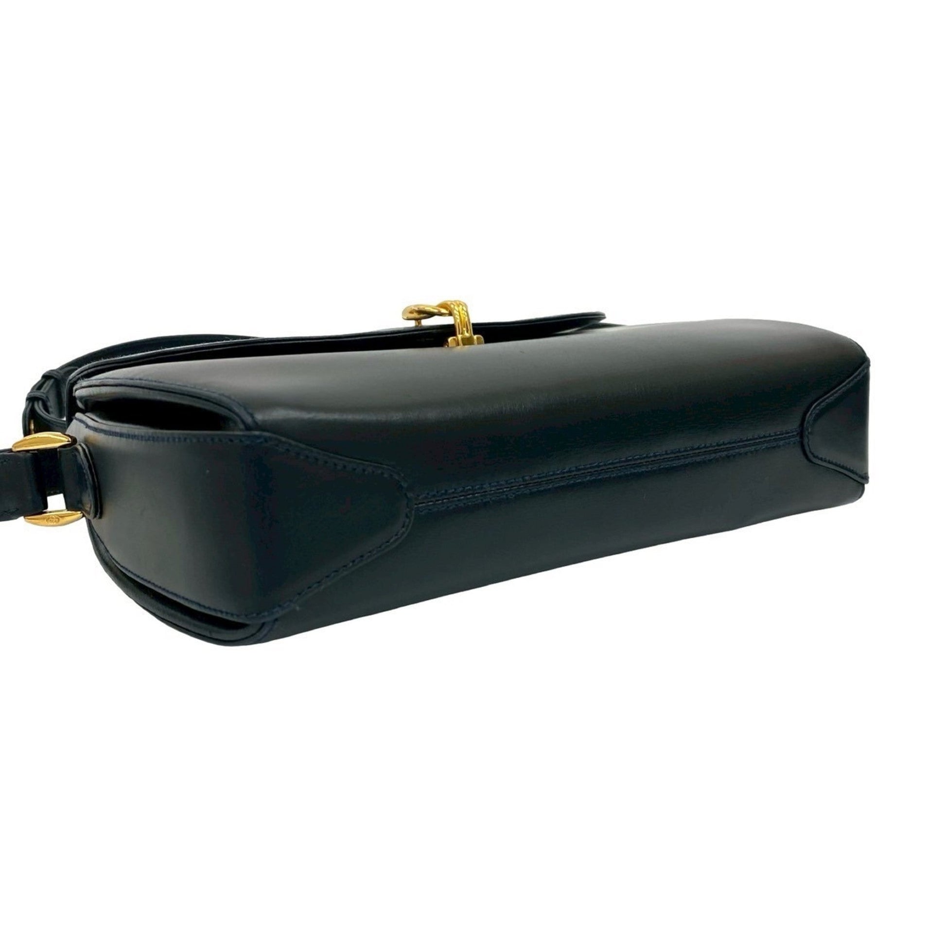 Gucci Navy Leather Shoulder Bag